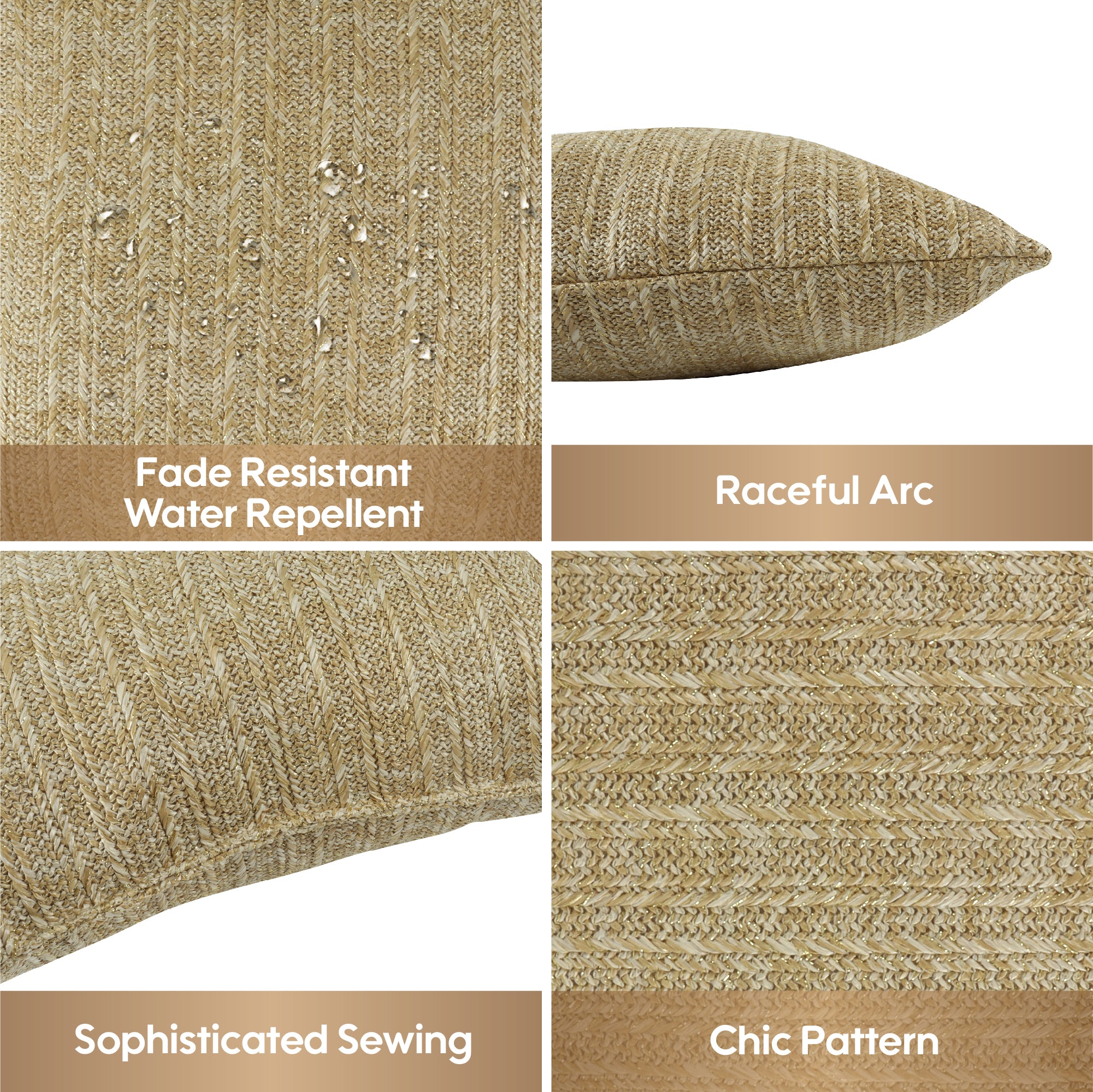 Natural Woven Outdoor Square Pillows, Set of 2