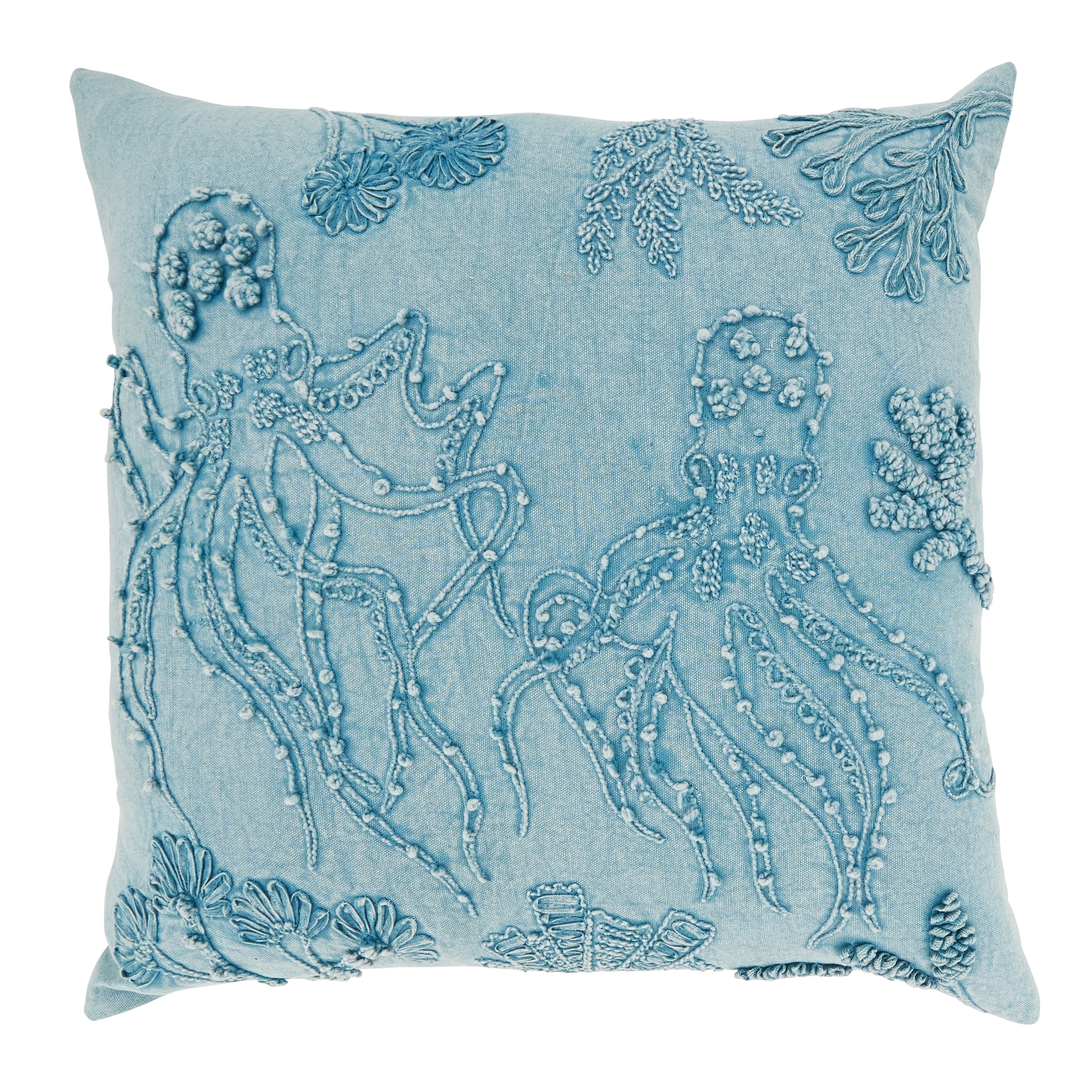 Deep Sea Dreams Stonewashed Octopus Poly Filled Throw Pillow