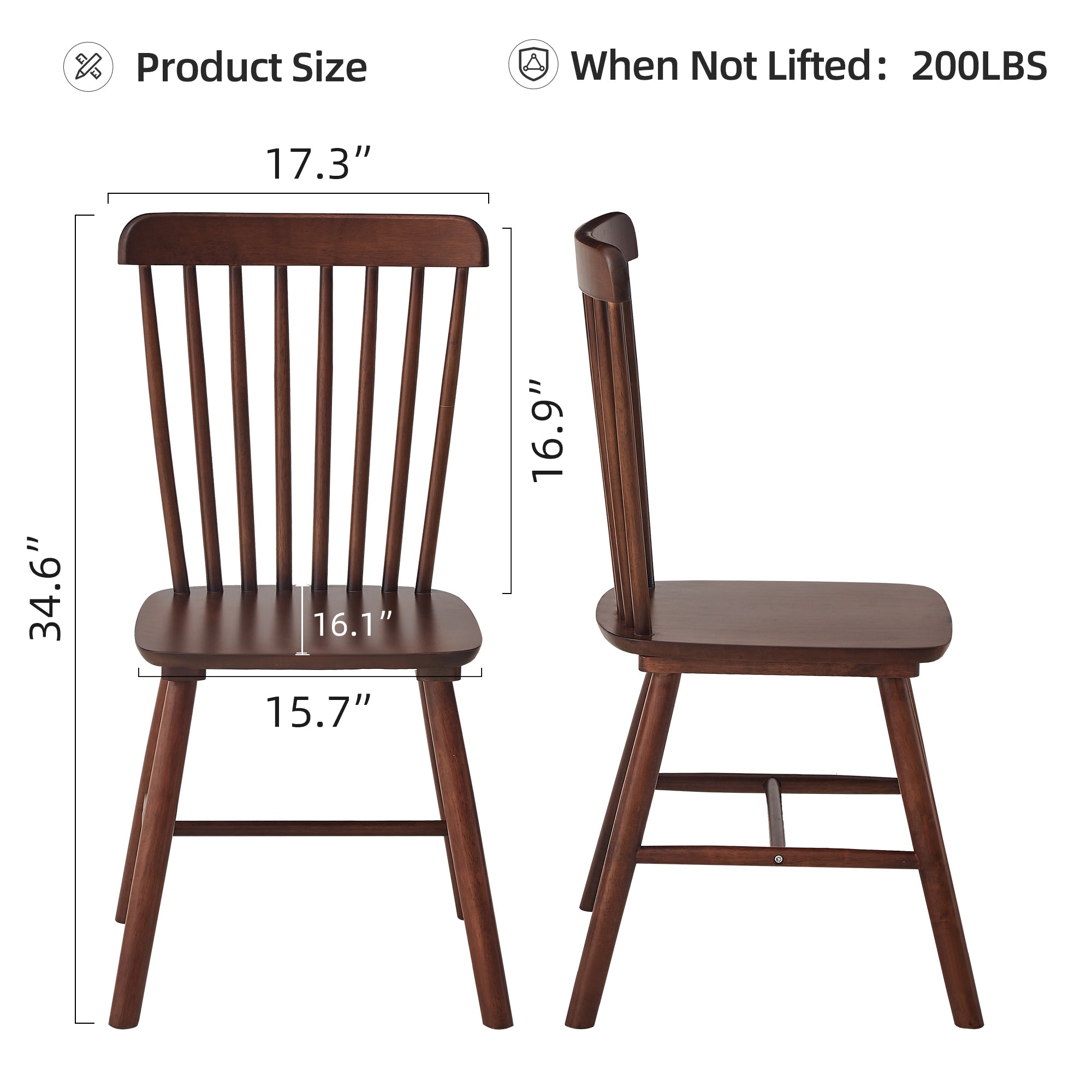 Modern Farmhouse Spindle Back Dining Chairs, Set of 4