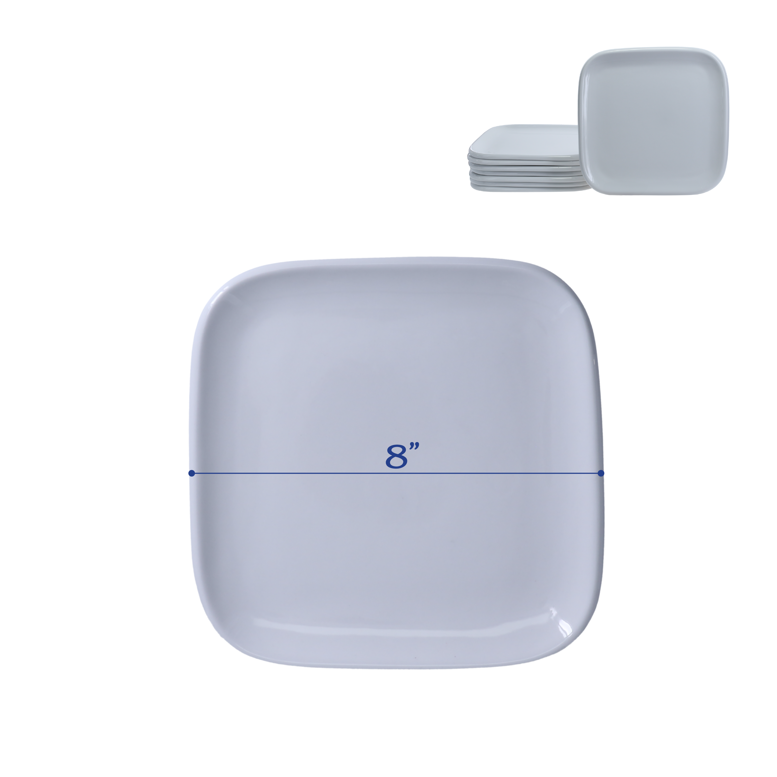 Impulse Square Salad Plates, Set of 8
