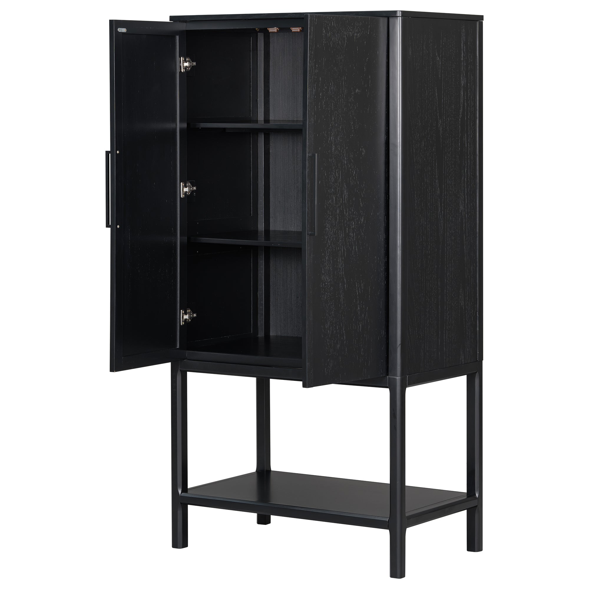 Modern Oak Veneer Tall Cabinet