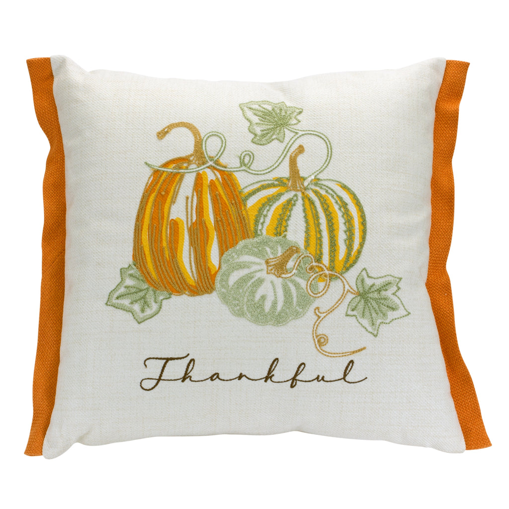 Thankful and Pumpkin Pillow 16"