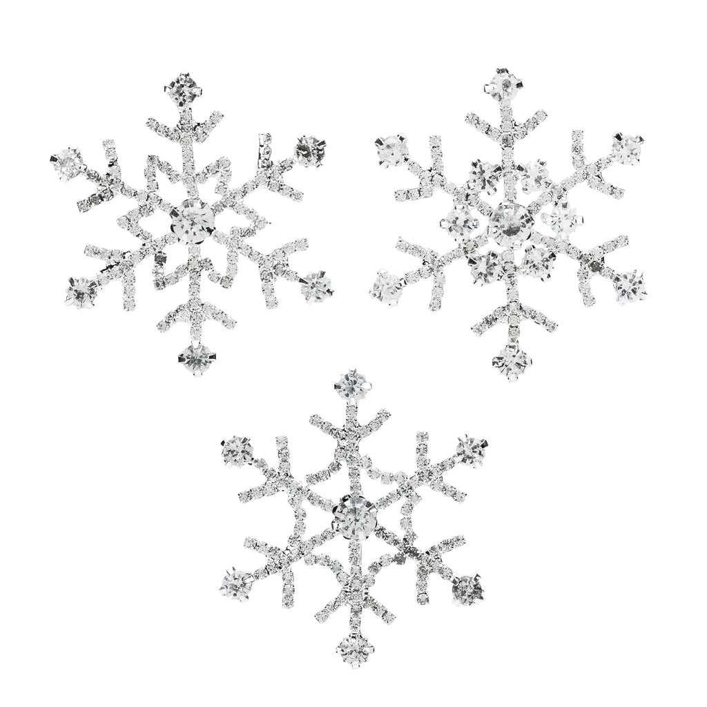 Gold Jeweled Metal Snowflake Candle Pin (Set of 6)
