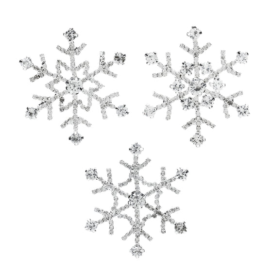 Gold Jeweled Metal Snowflake Candle Pin, Set of 6