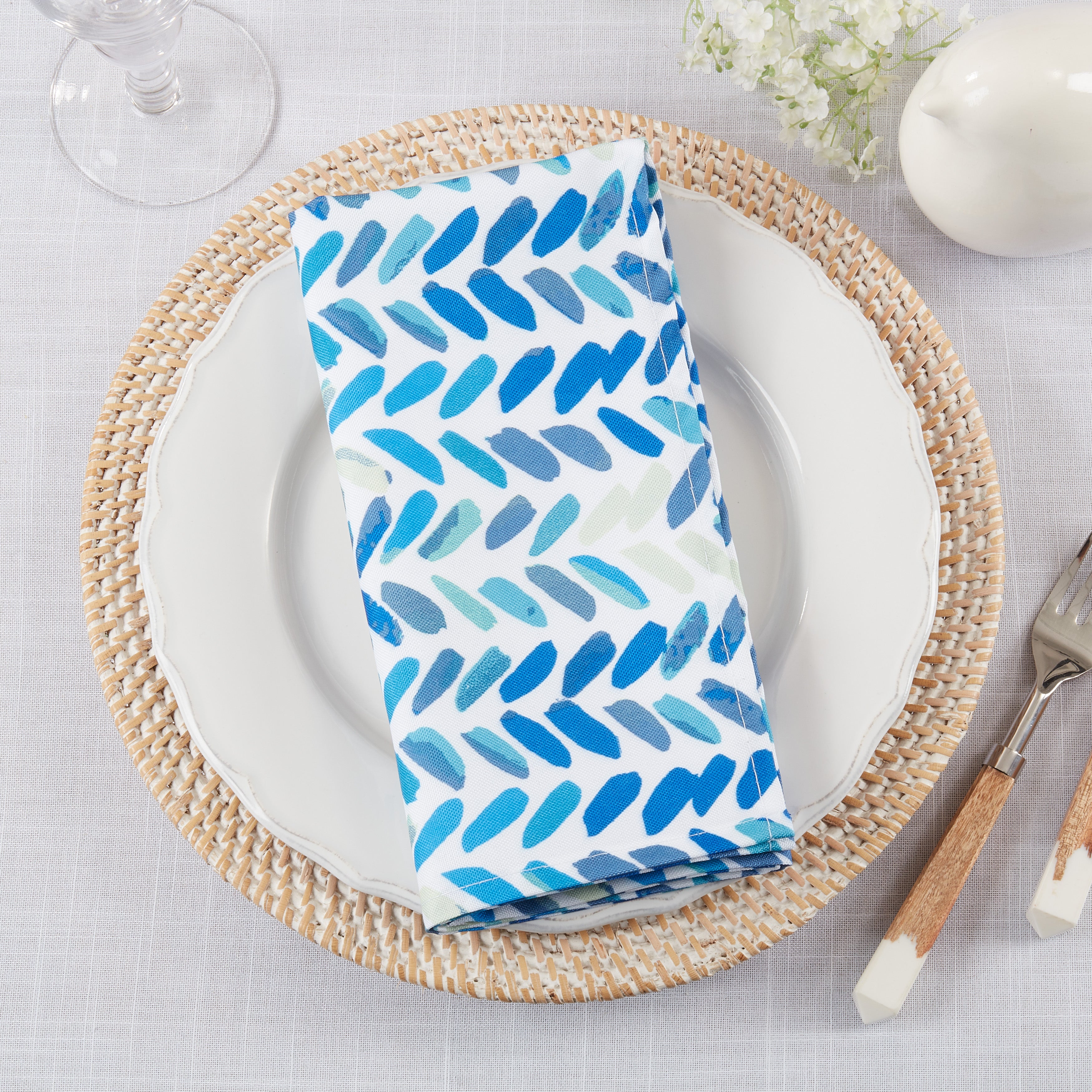 Watercolor Chevron Design Table Napkins, Set of 12