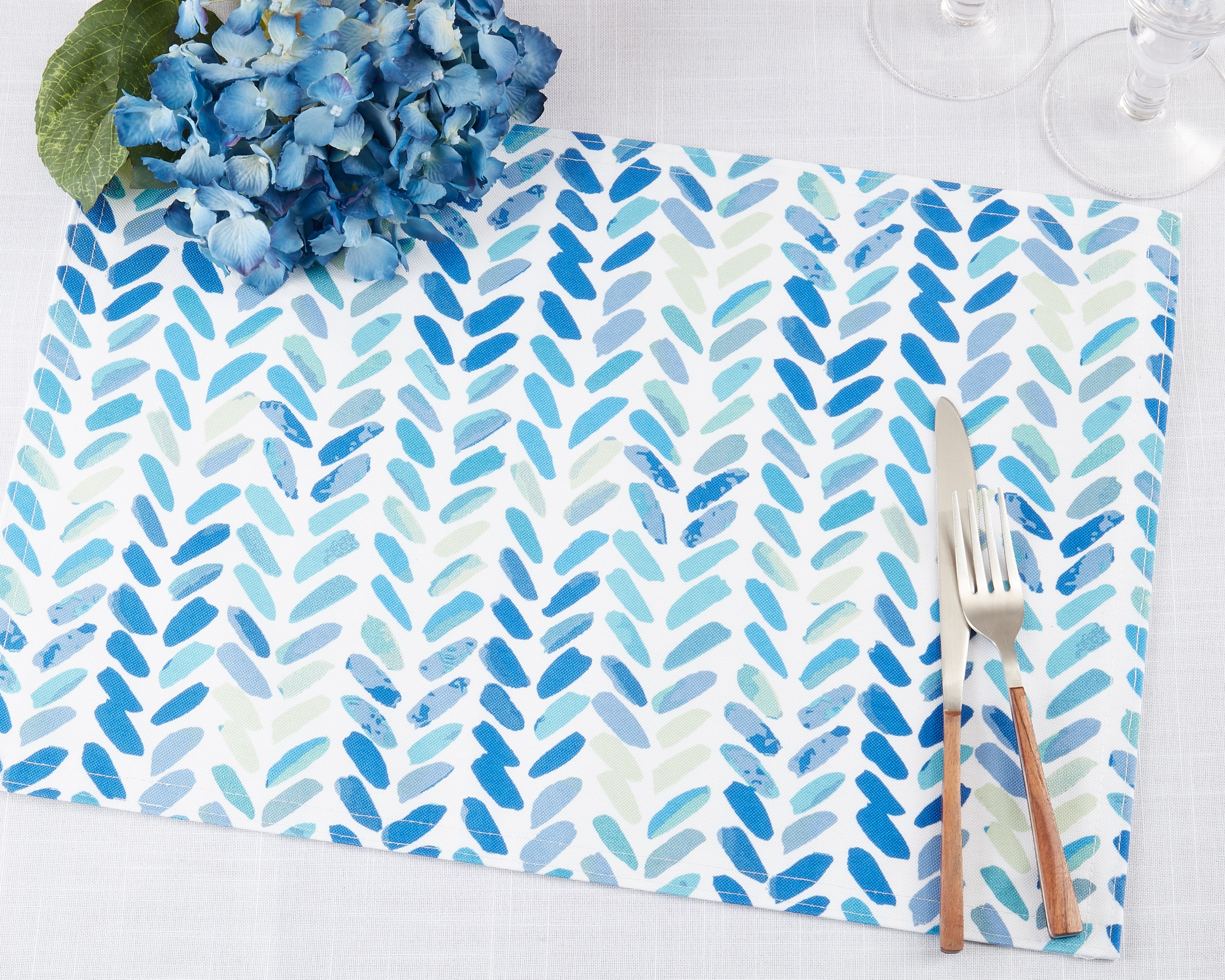 Watercolor Chevron Design Placemats, Set of 4