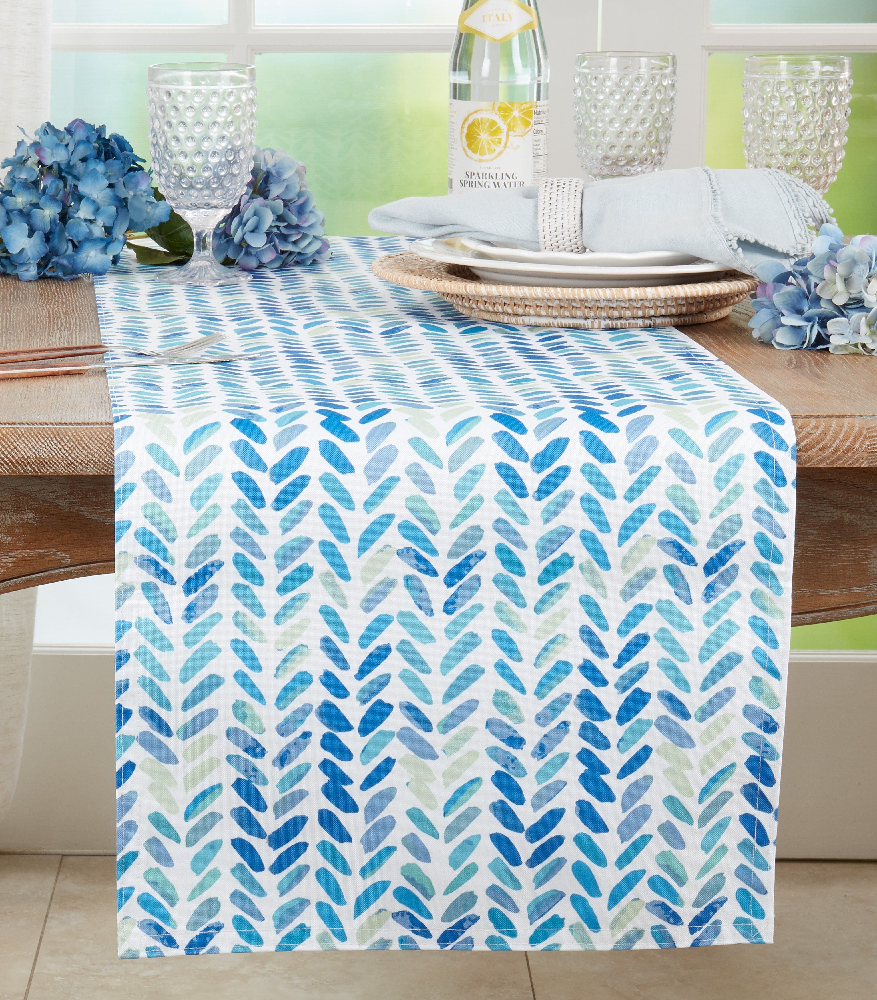 Watercolor Chevron Design Table Runner