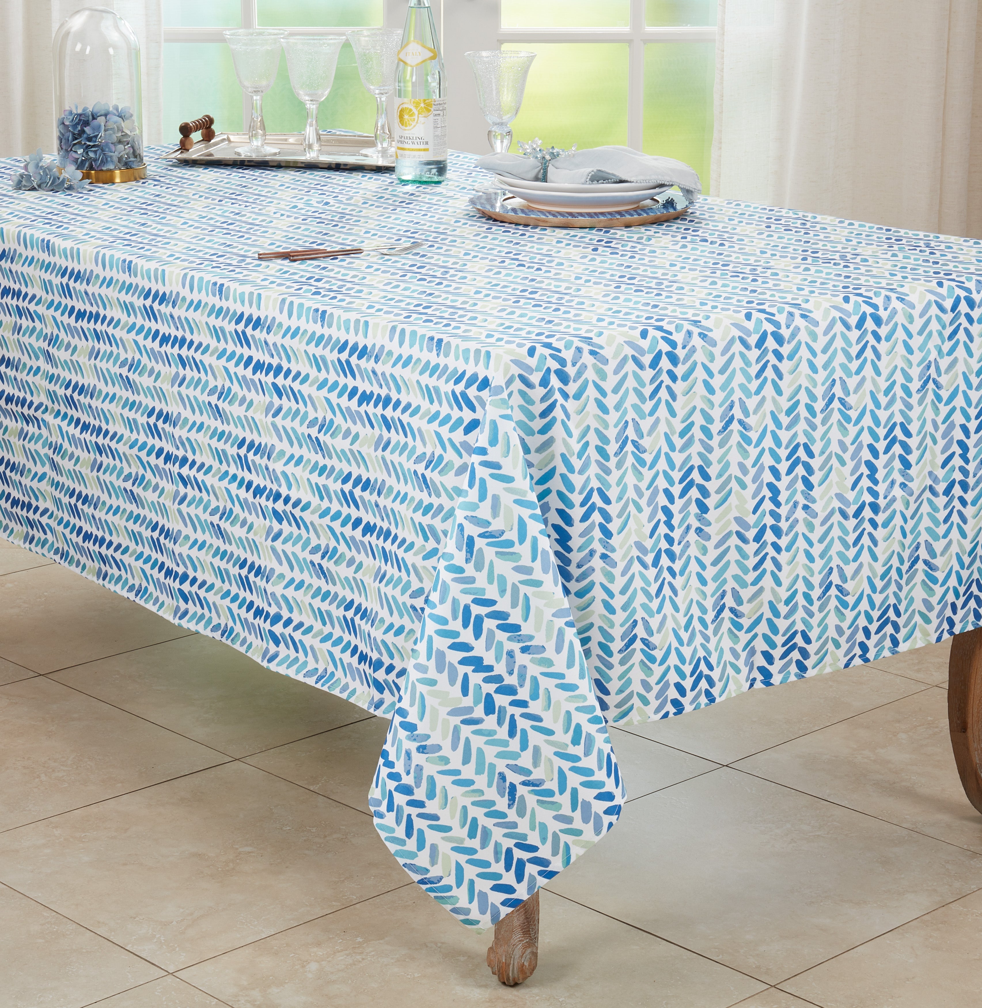 Watercolor Chevron Design Tablecloth