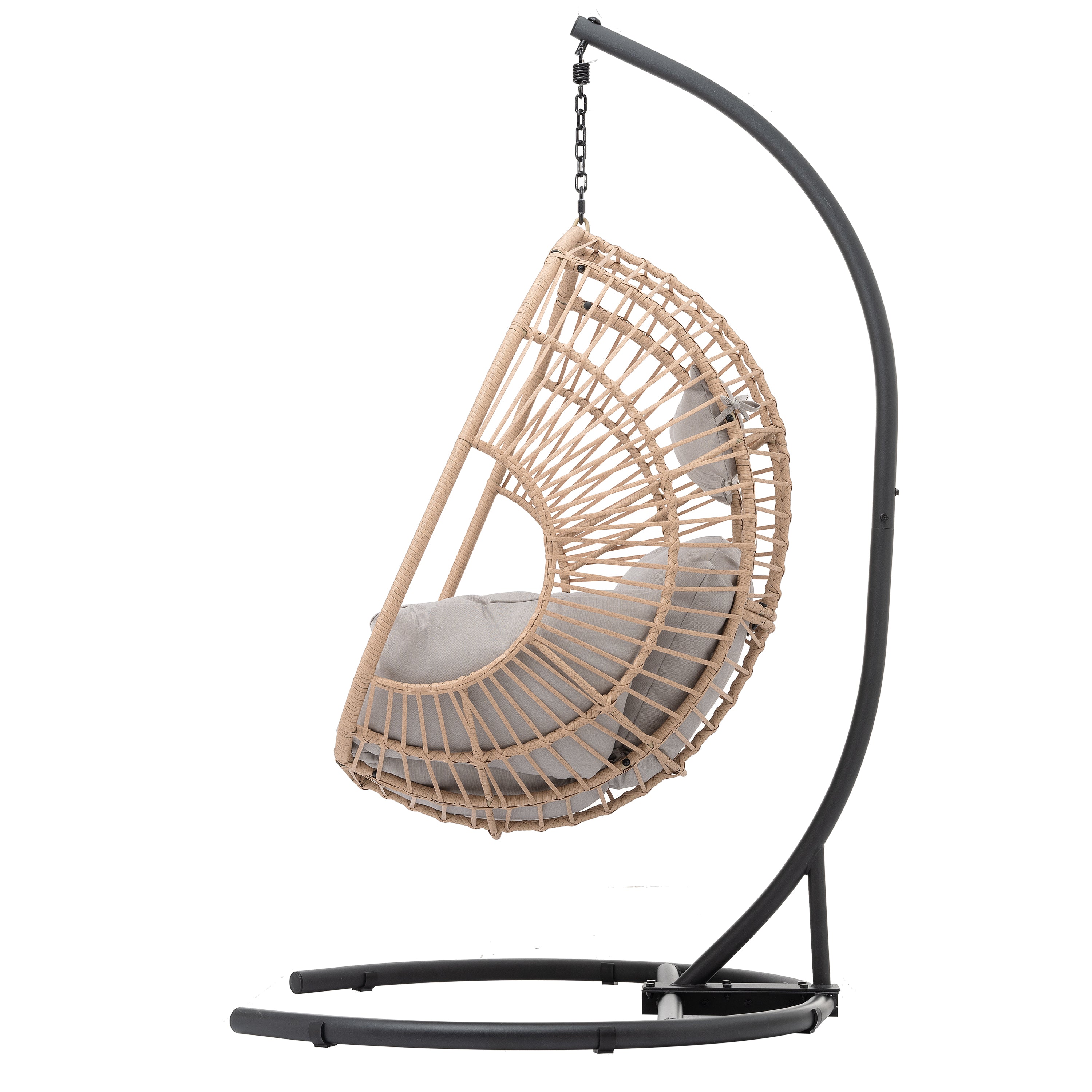 Outdoor Swingasan™ Hanging Chair with Beige Cushion
