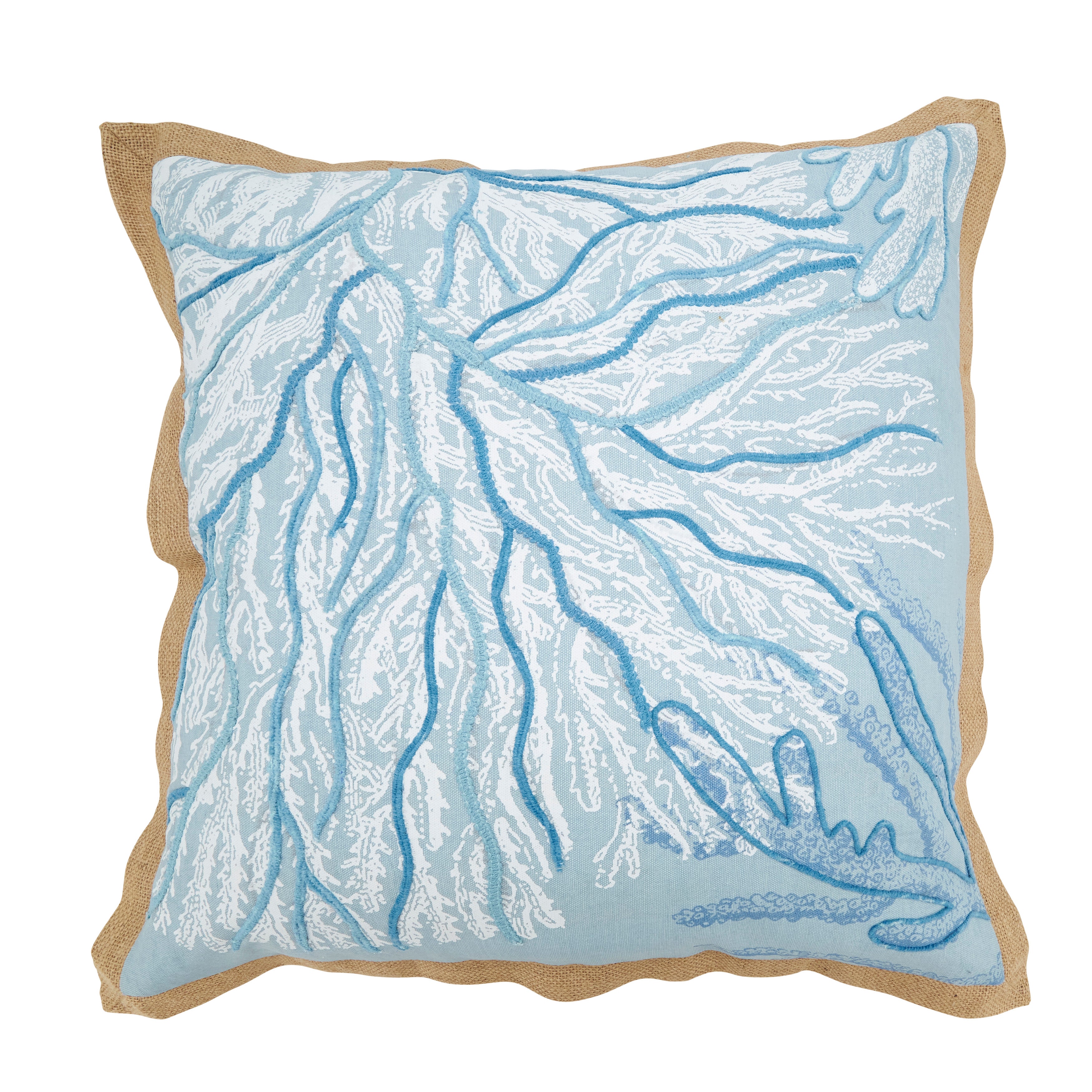 Coral Breeze Sea Fan Poly Filled Throw Pillow