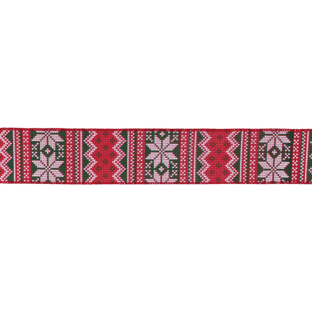 Nordic Snowflake Pattern Ribbon (Set of 2) 2.5" x 10 Yds