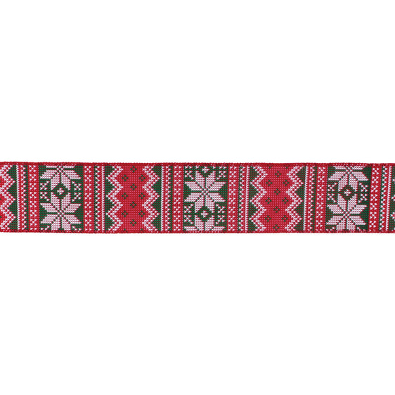 Nordic Snowflake Pattern Ribbon 2.5" x 10 Yds, Set of 2