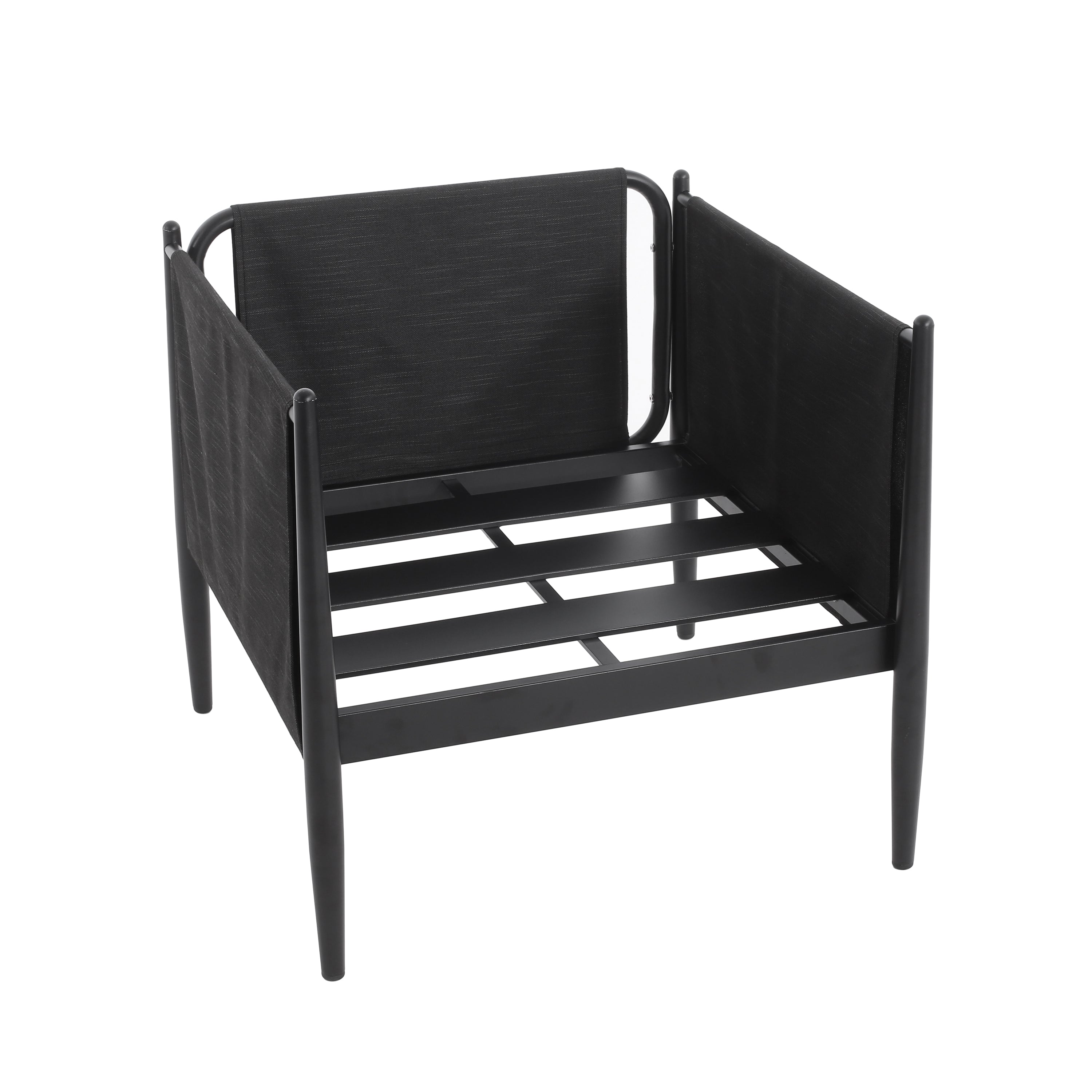 Outdoor Club Chair with Tapered Legs and Back Cushion