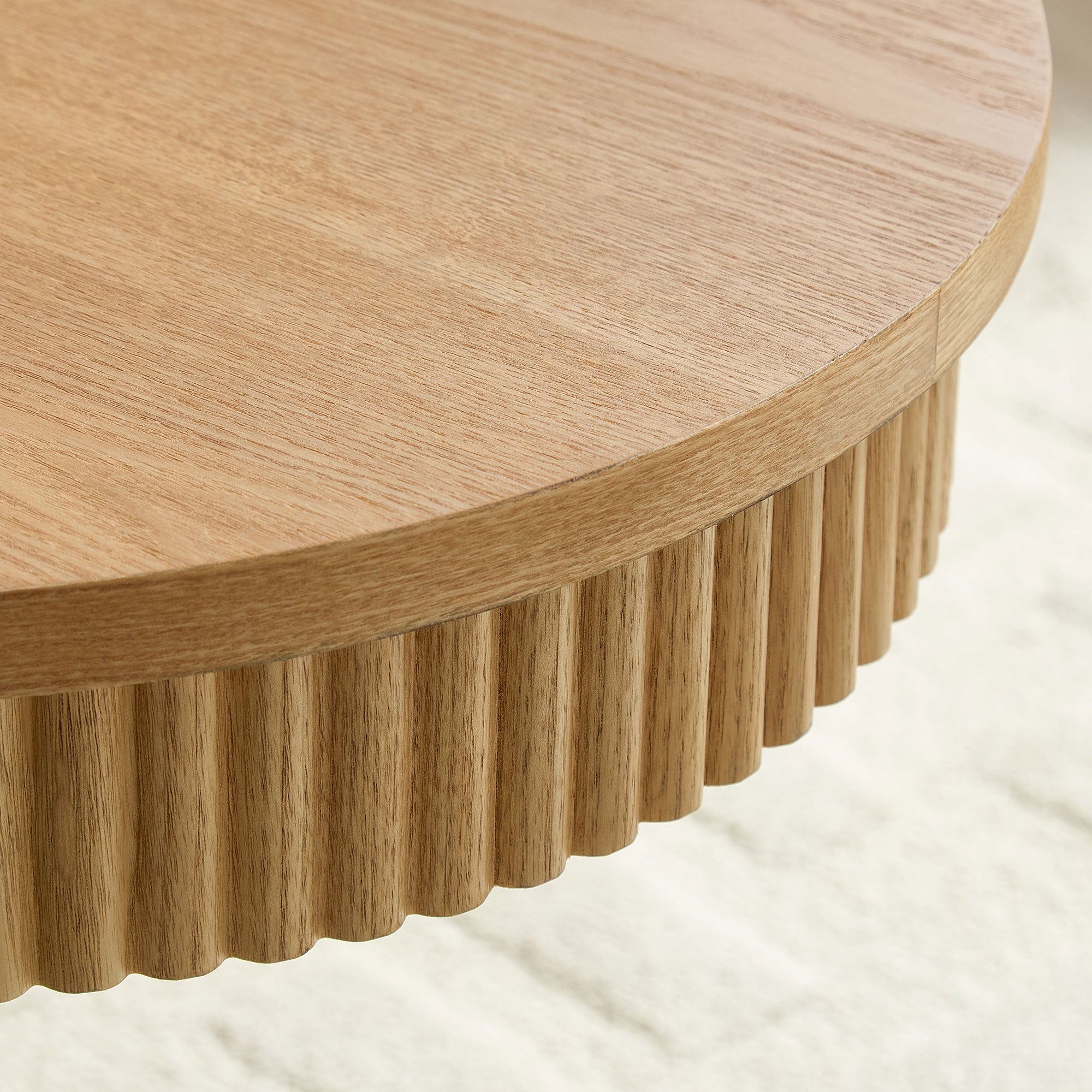 Fluted Oval Pedestal Coffee Table