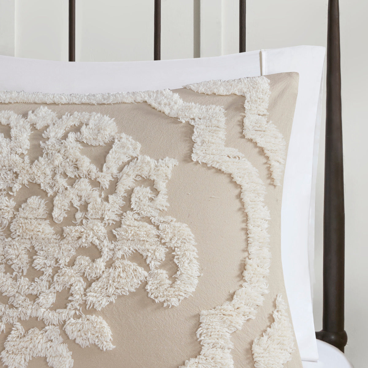 Viola 3-Piece Tufted Cotton Chenille Damask Comforter Set