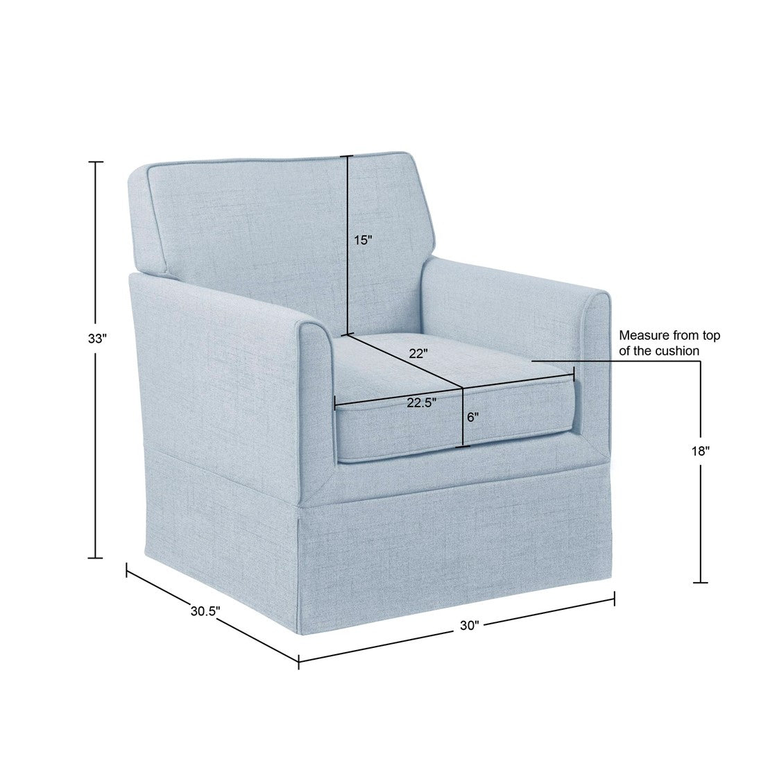 Upholstered Accent Chair with Skirted Base and Wood Frame