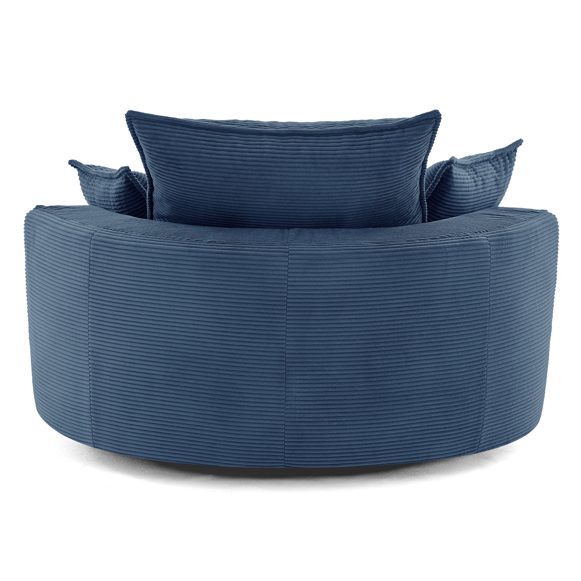 Corduroy 360° Swivel Accent Barrel Chair with 3 Removable Pillows