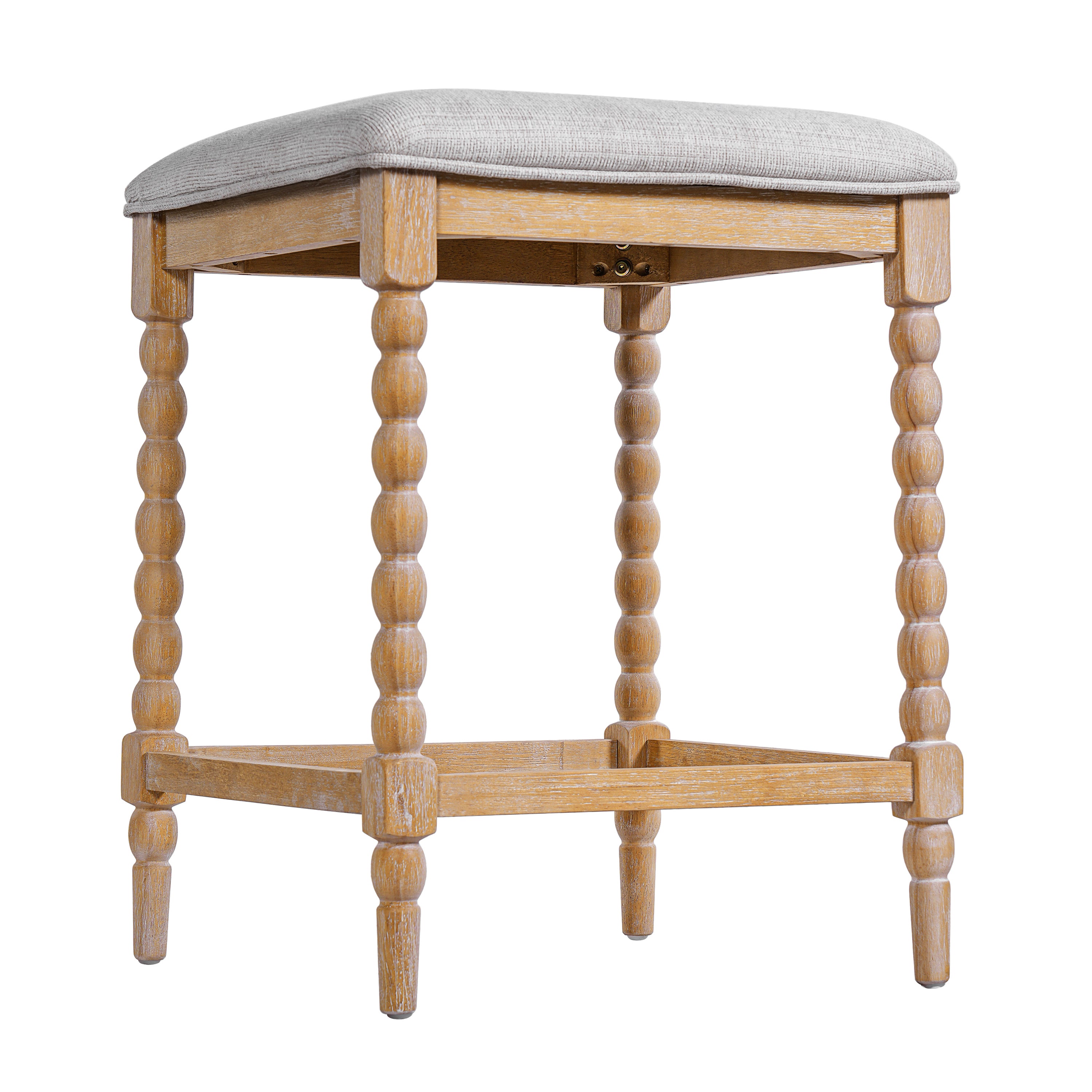 French Country Backless Bobbin Leg Counter Stool