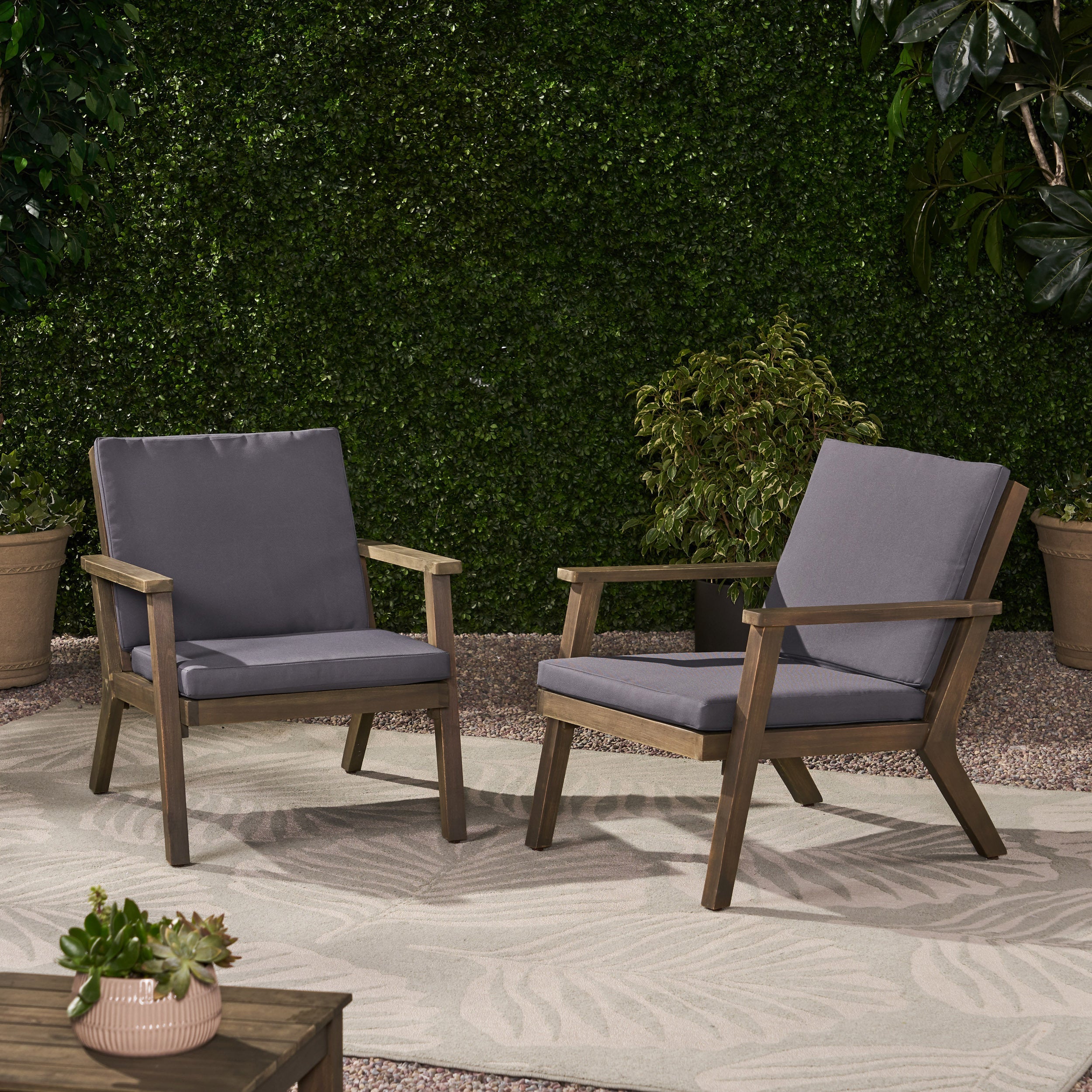 Brixton Outdoor Club Chair with Cushion, Set of 2