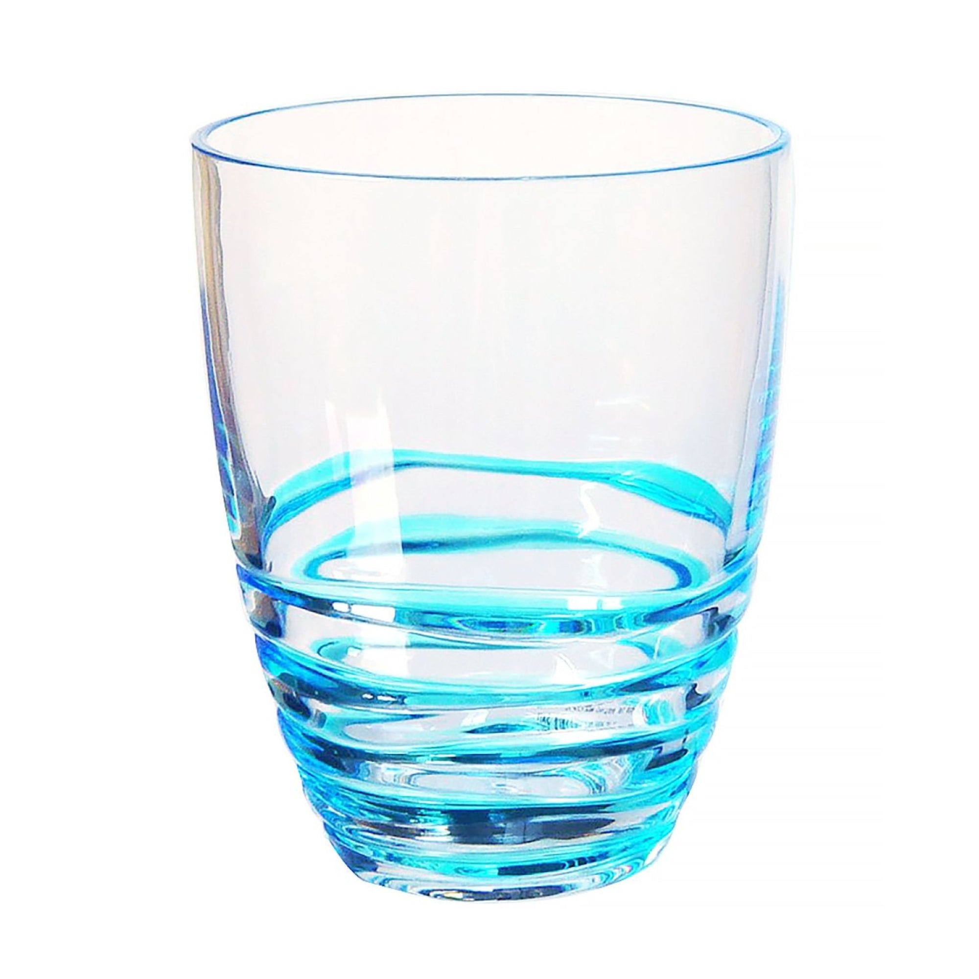 Leading Ware Swirl Acrylic Drinking Glasses, Set of 4, 15oz, Blue, BPA-Free
