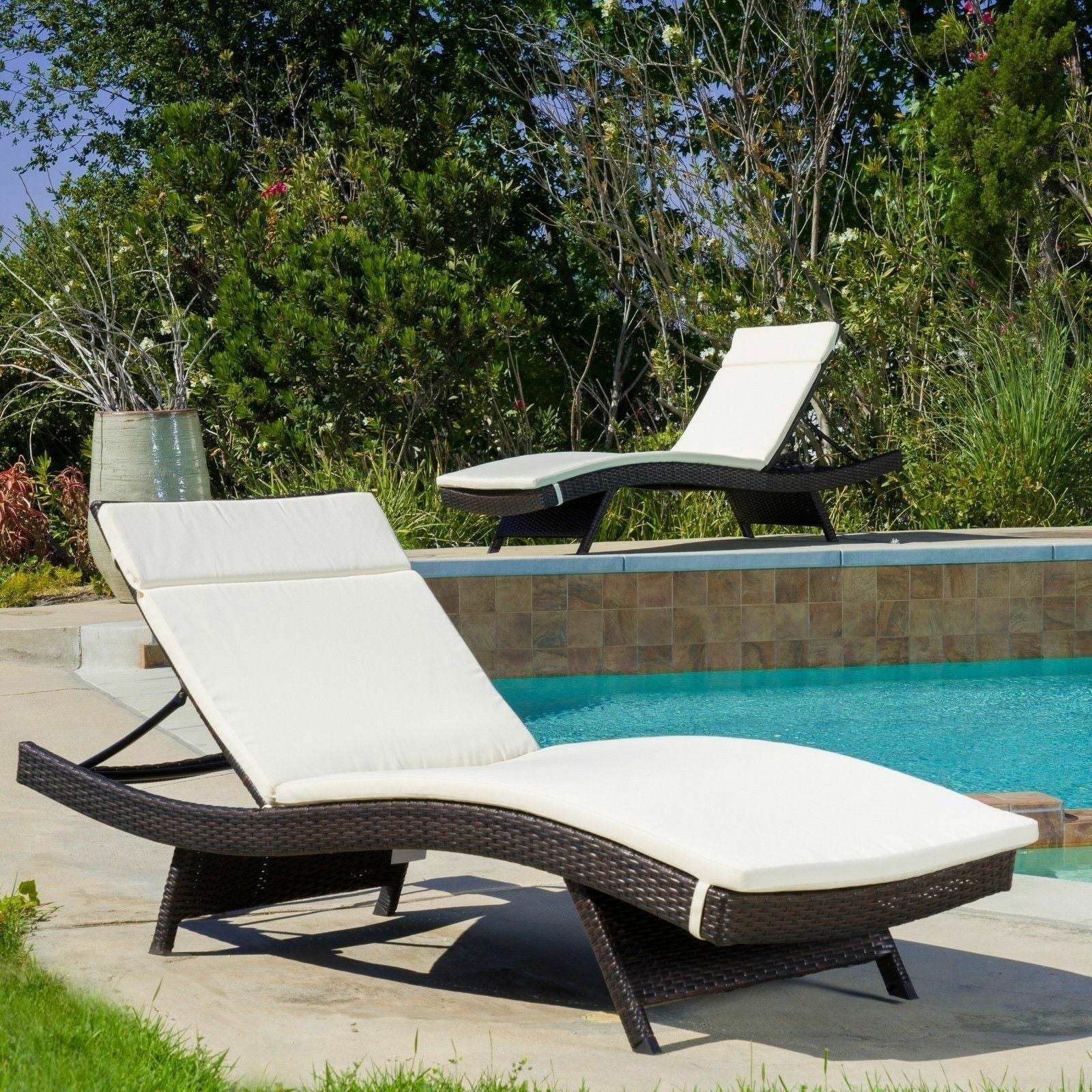 Salem Outdoor Chaise Lounge Cushion, Set of 2