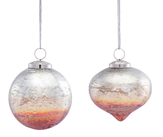 Ombre Glass Ball and Onion Ornament, Set of 6