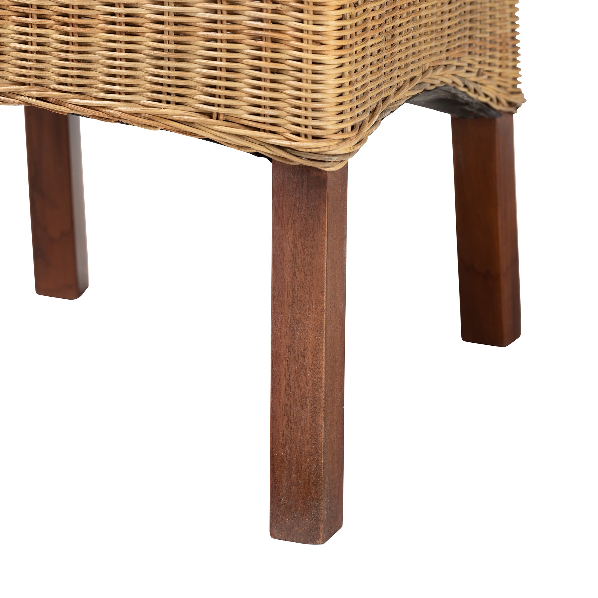 Therese Rattan and Mahogany Wood Dining Chair