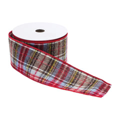 2.5" Multicolor Plaid Polyester Ribbon (Set of 2)