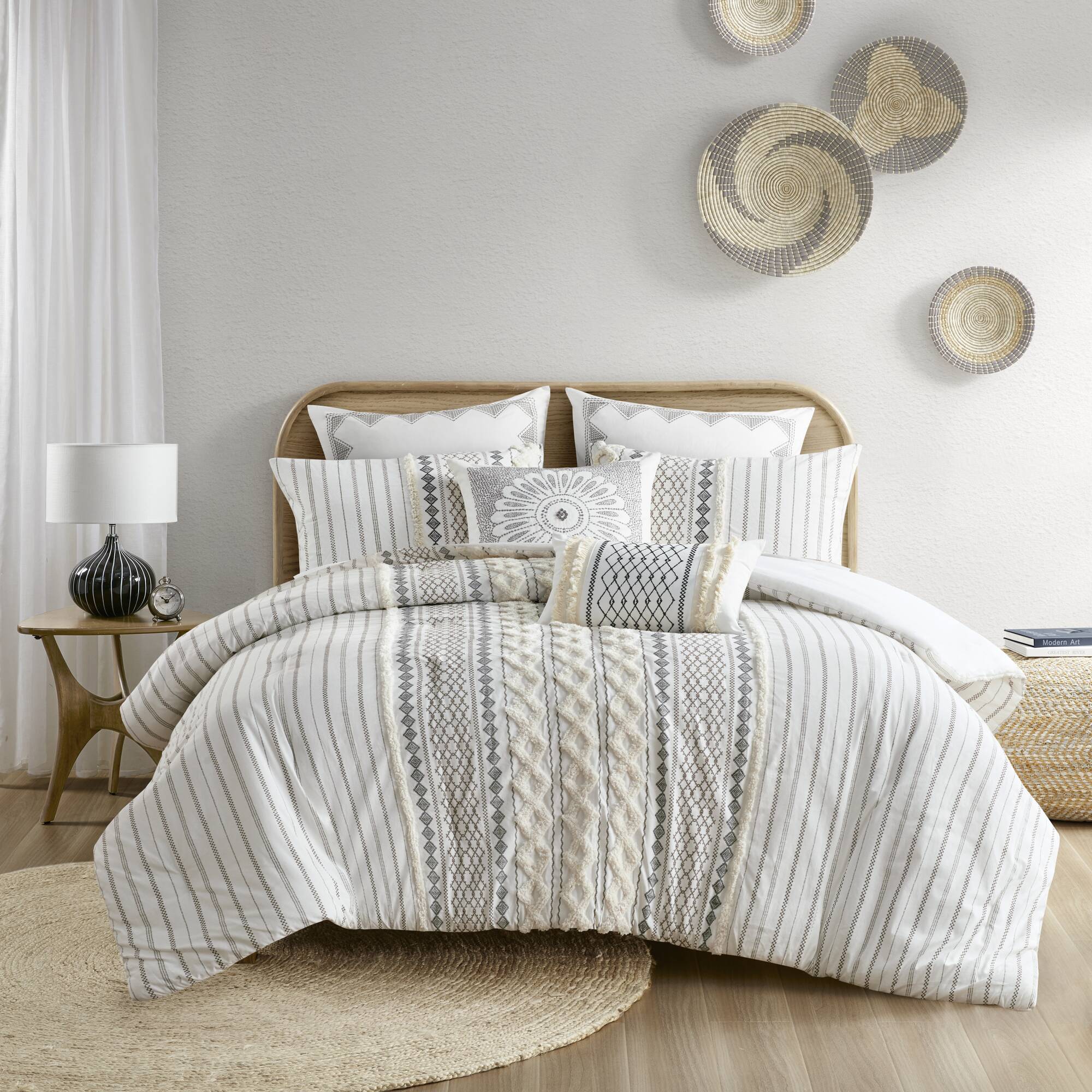 Imani Cotton Printed Comforter Set with Chenille