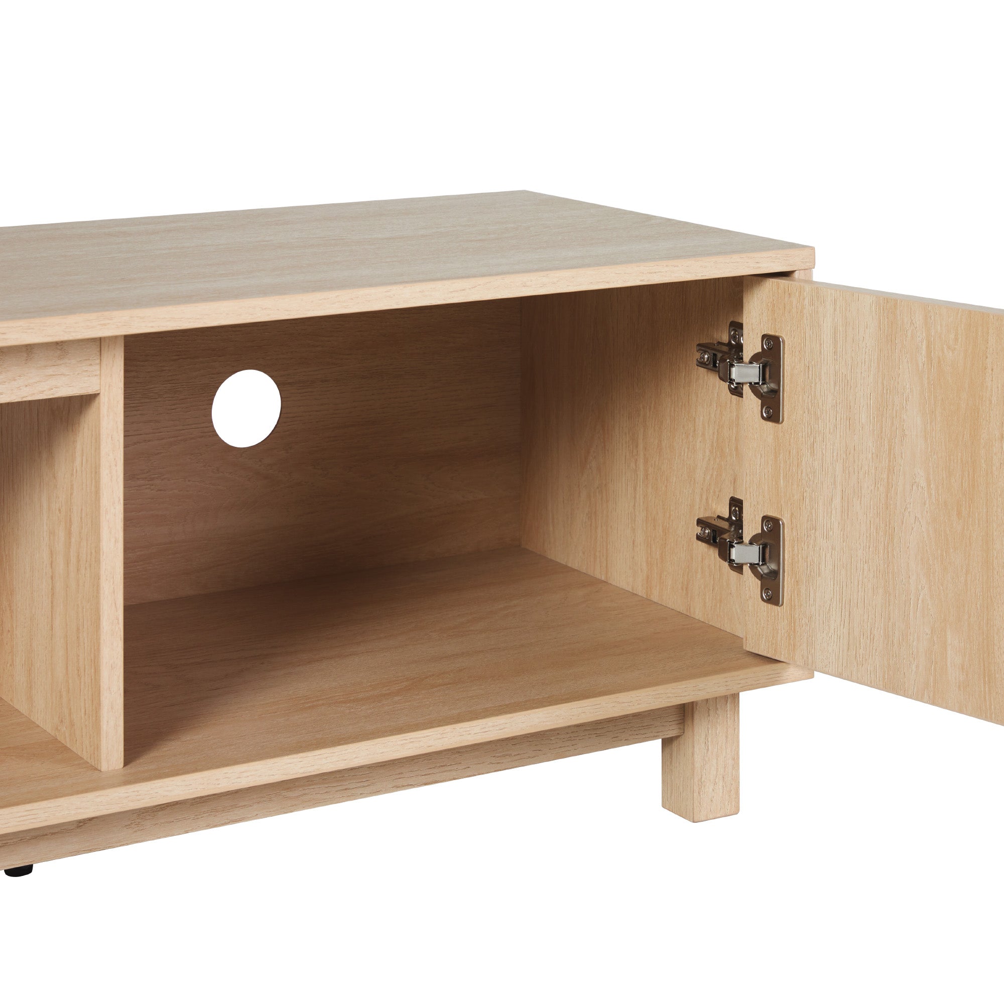 Vibrato Fluted-Door TV Stand with Open Shelf