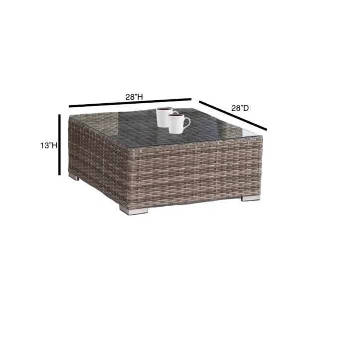 Rattan Wicker Fully Assembled 6-Person Seating Group with Premium Sunbrella Cushions