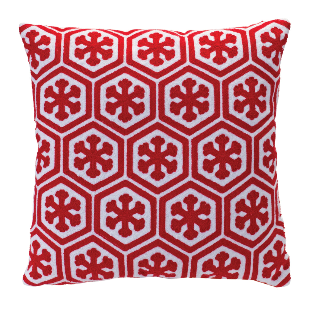Snowflake Holiday Throw Pillow 17"