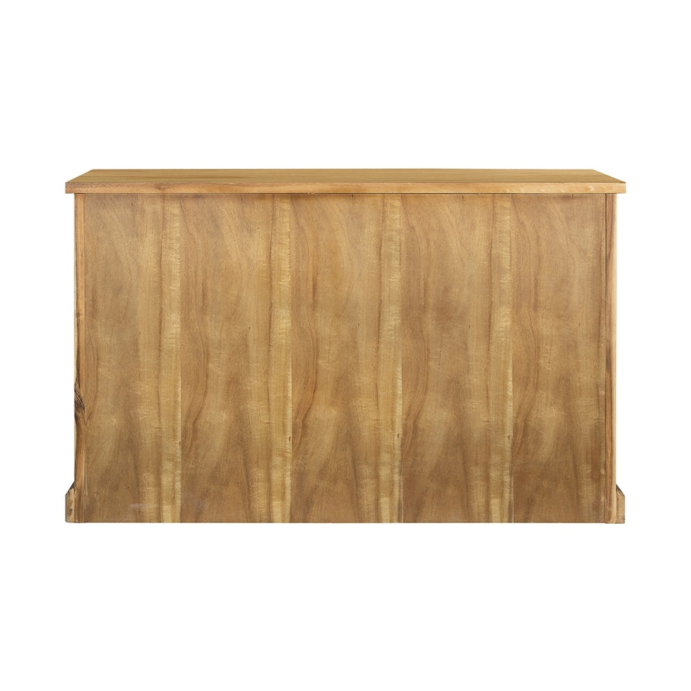 Wooden Desk with Glass Door and 2 Drawers