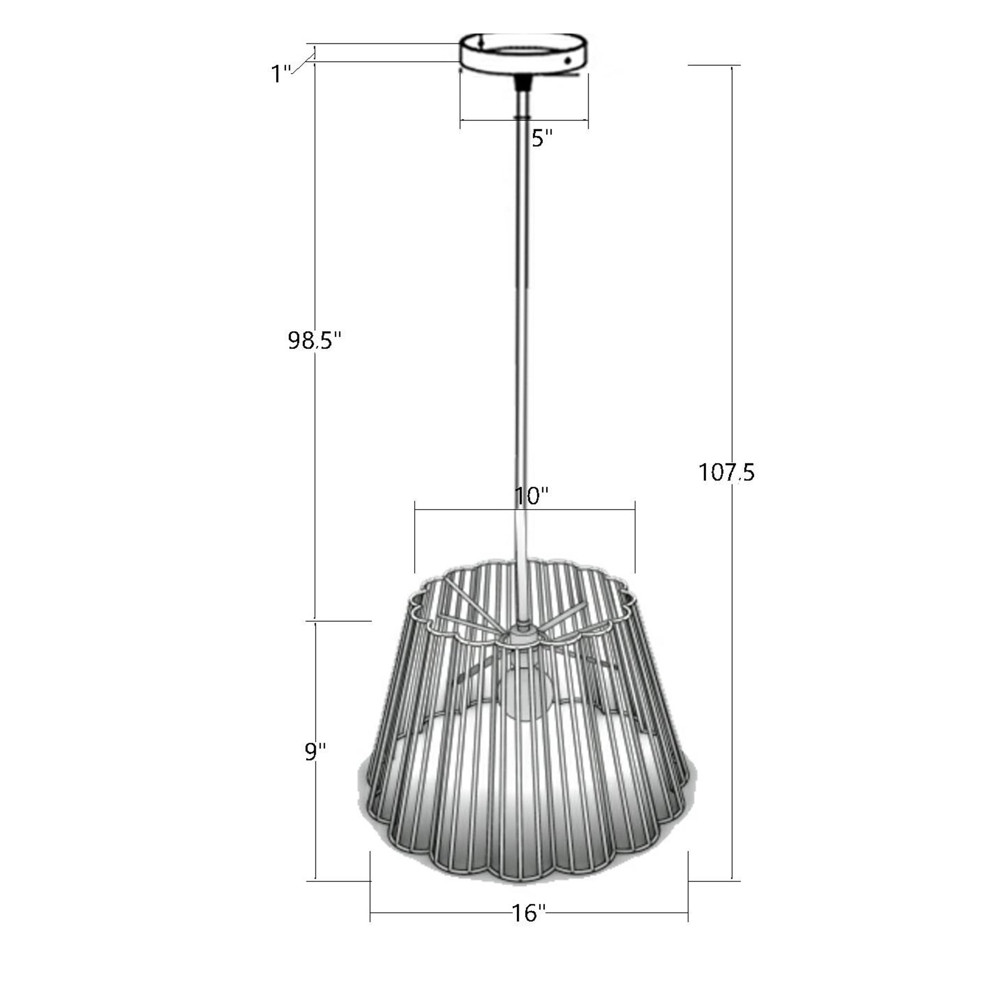 Rattan Scalloped Pendant