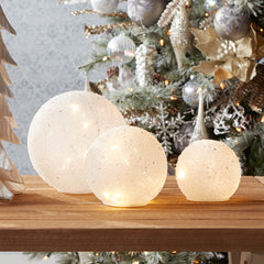 LED-Frosted-Snowball-Globe,-Set-of-3-Decor