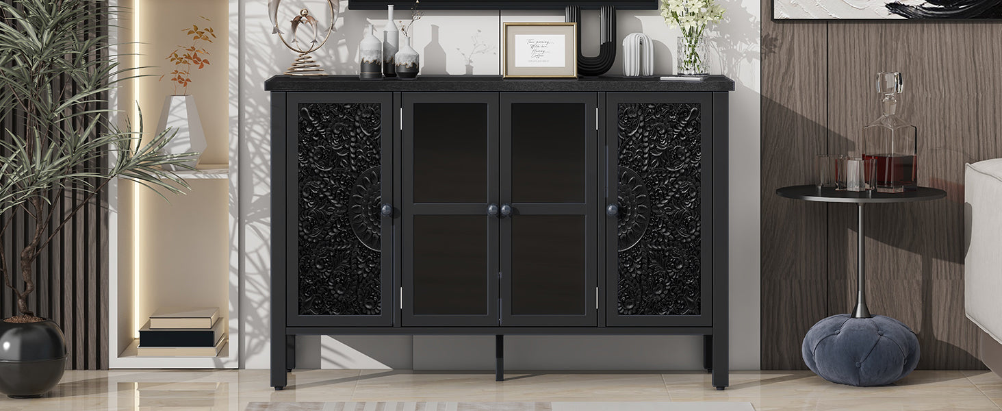 Carved Wood TV Stand