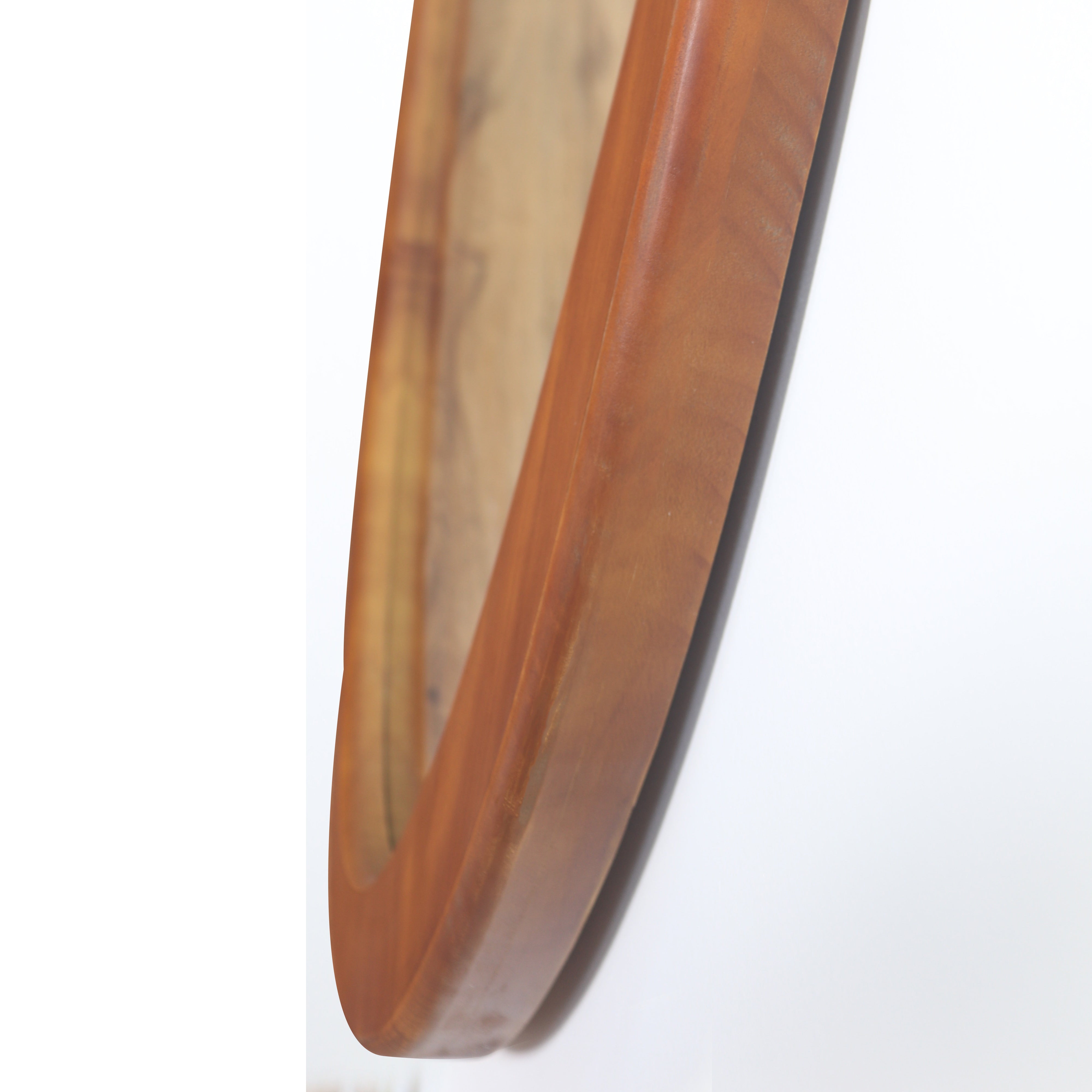 45" Wall Mirror with Curvy Shape and Pine Wood Frame