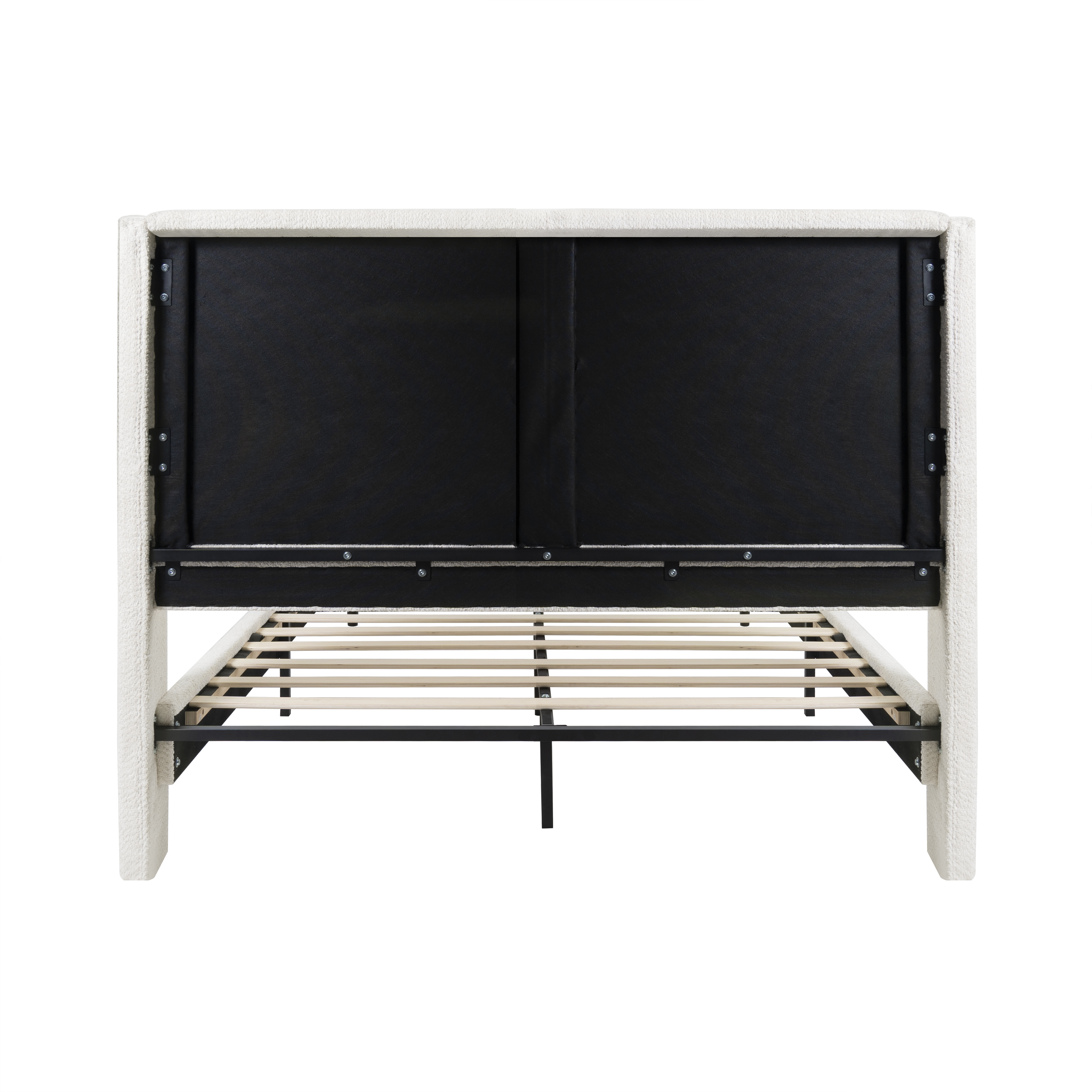 Bed Frame with 55.5"High Back Boucle Upholstered Headboard