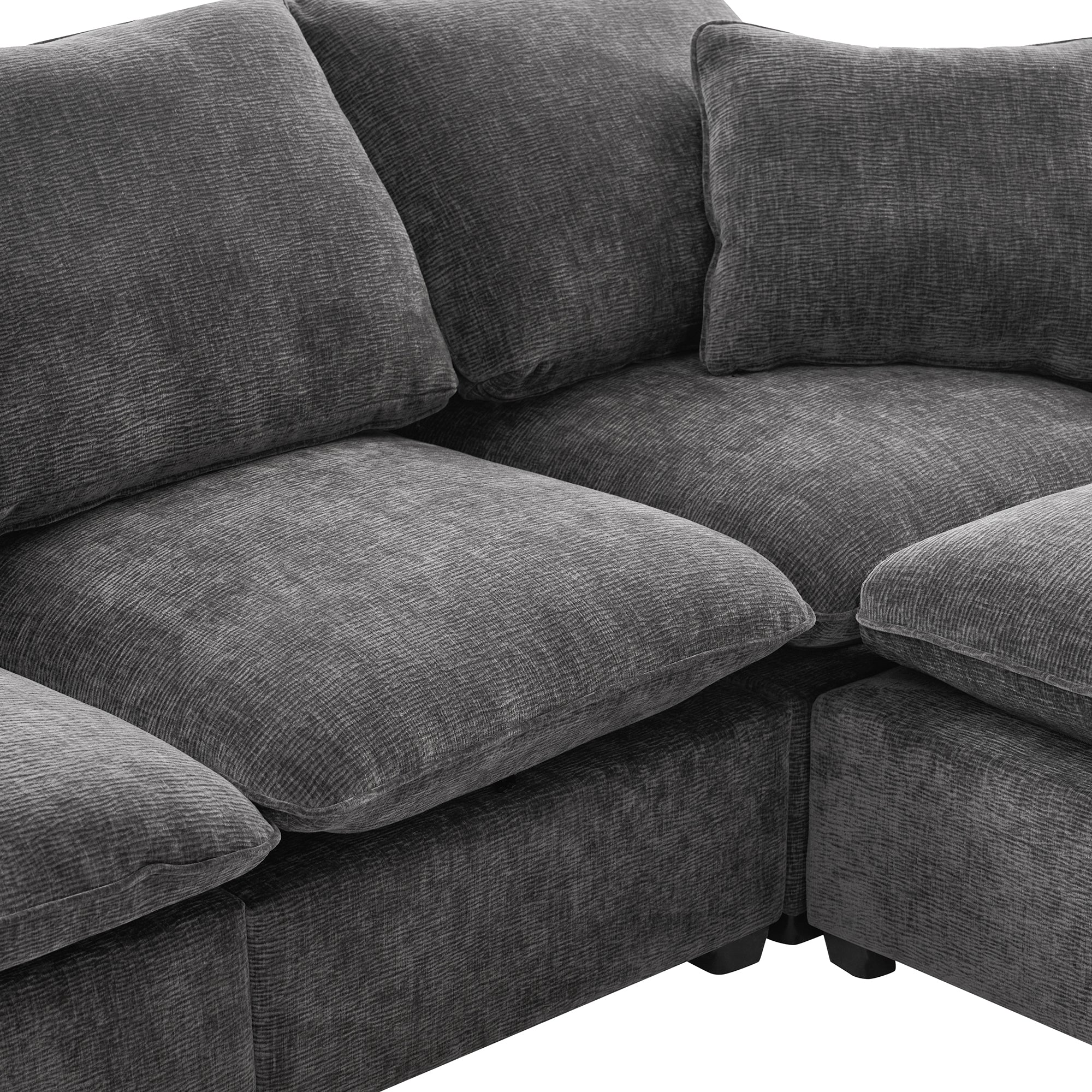 Chenille Modular L-Shape Sofa, Seats 5