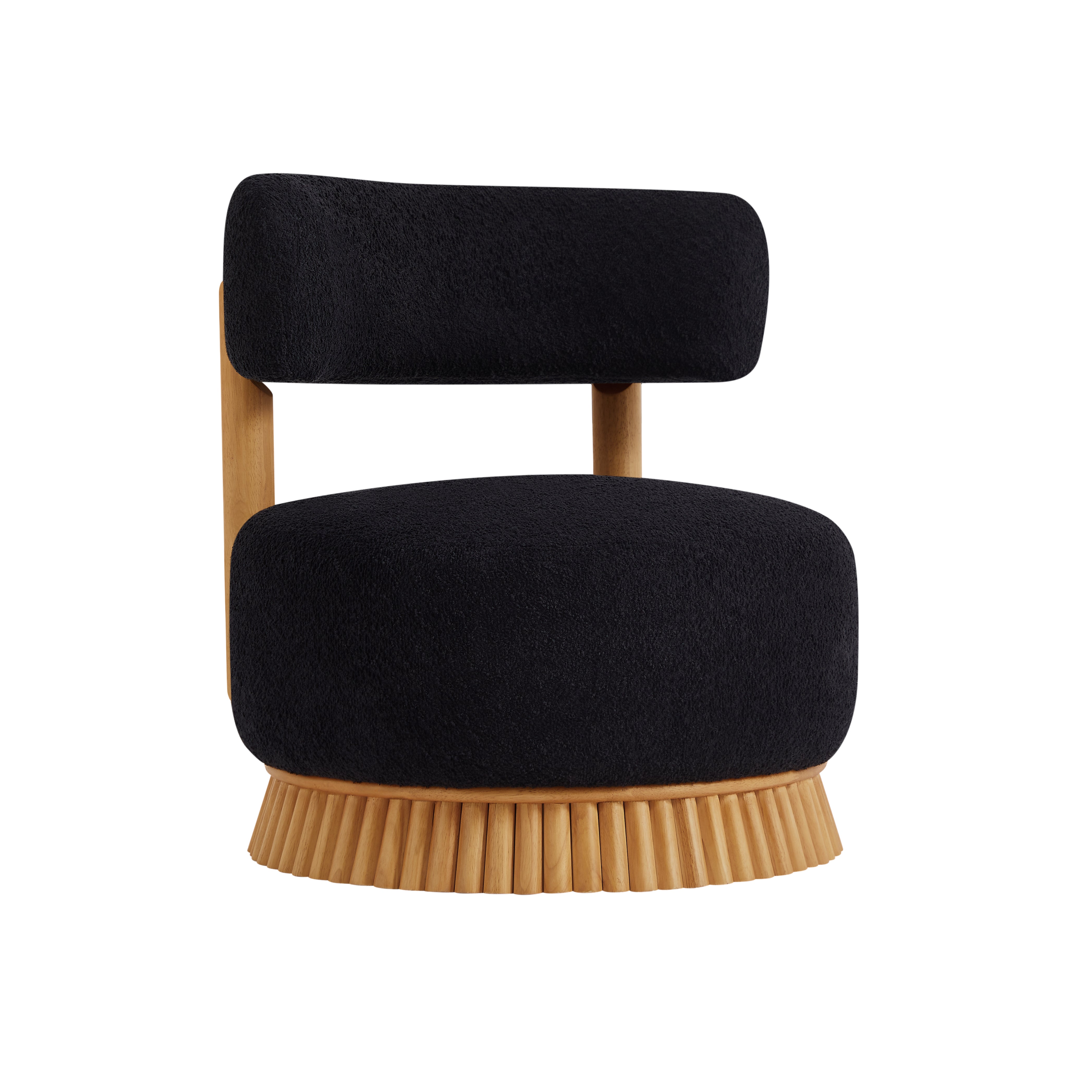 Modern Farmhouse Armless Accent Chair with Wooden Base