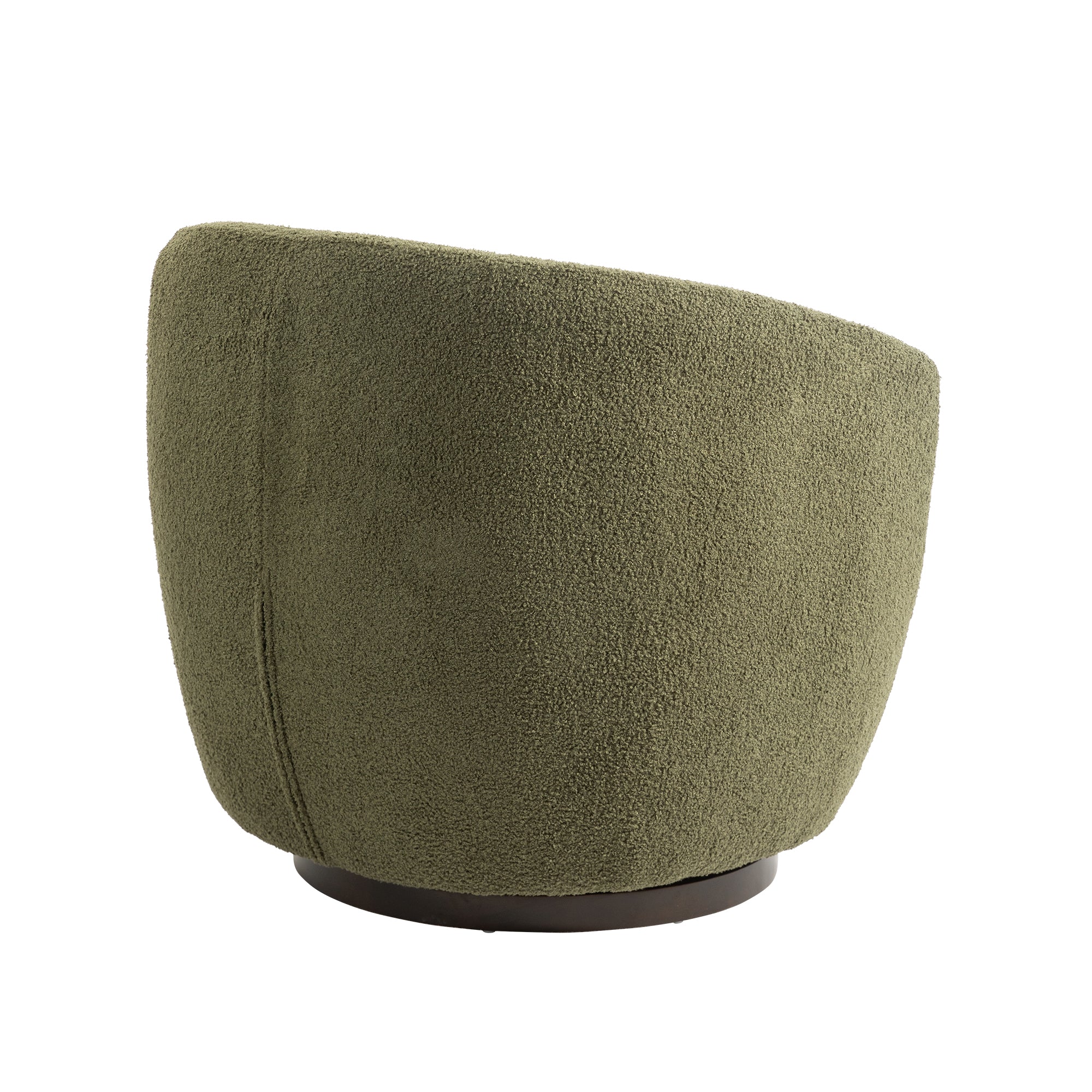 Upholstered Swivel Barrel Chair with Metal Base and Storage
