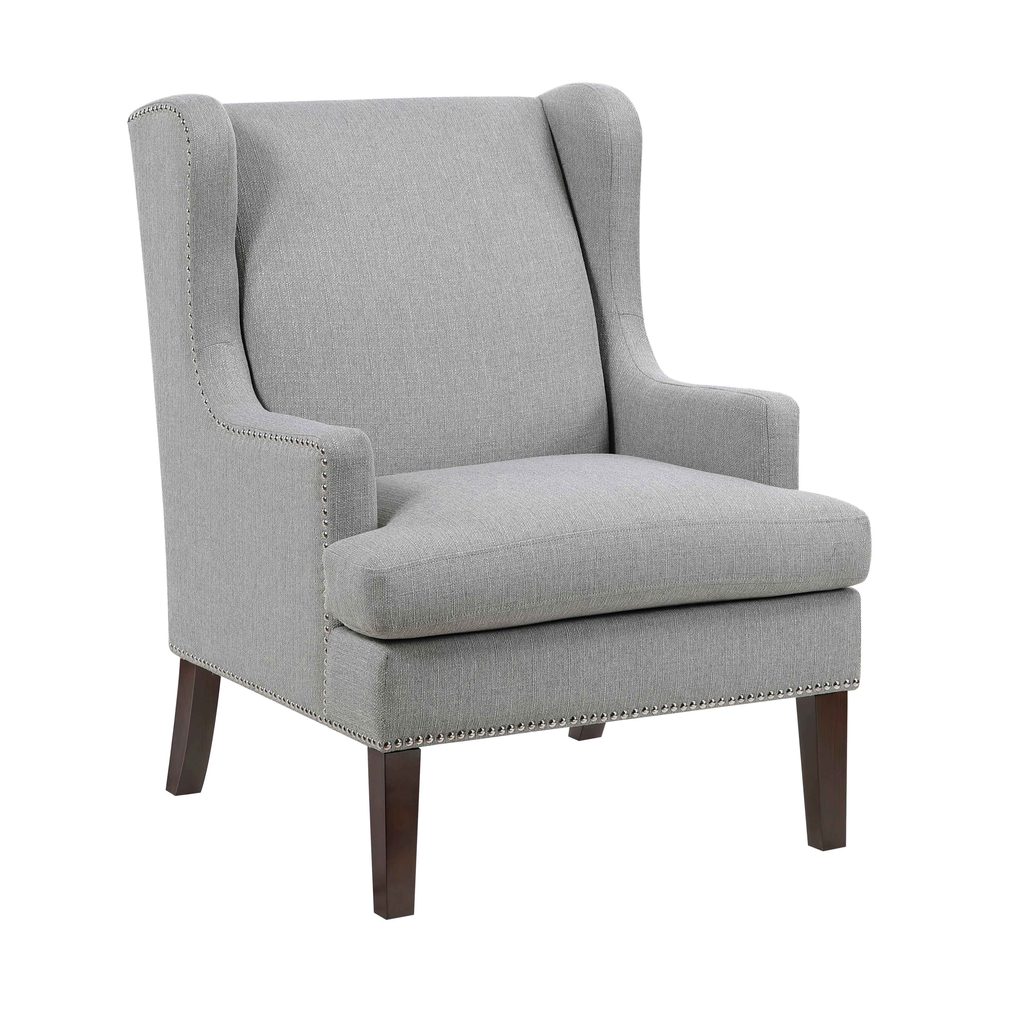 Nailhead Modern Wingback Accent Chair
