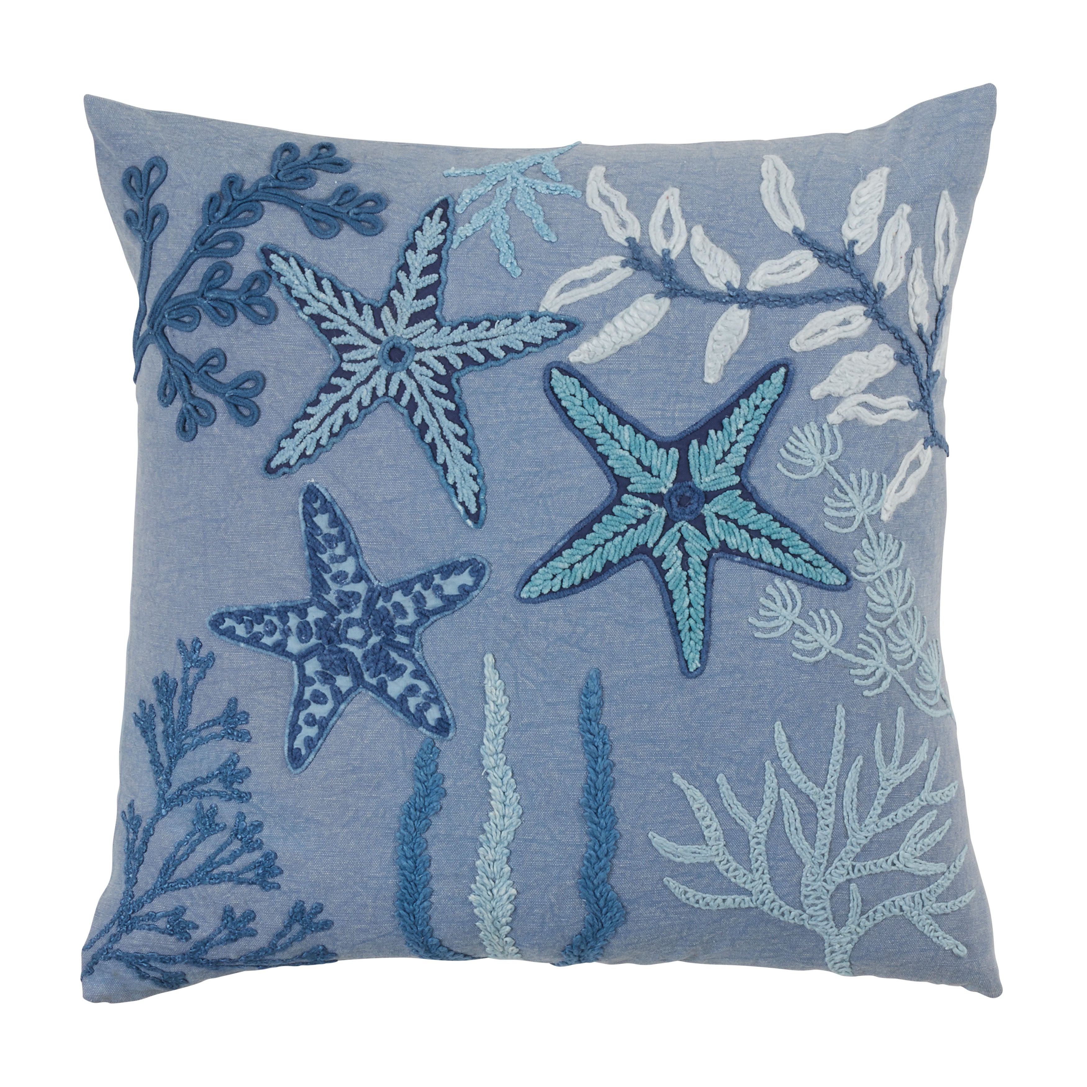 Stonewashed Starfish Poly Filled Throw Pillow