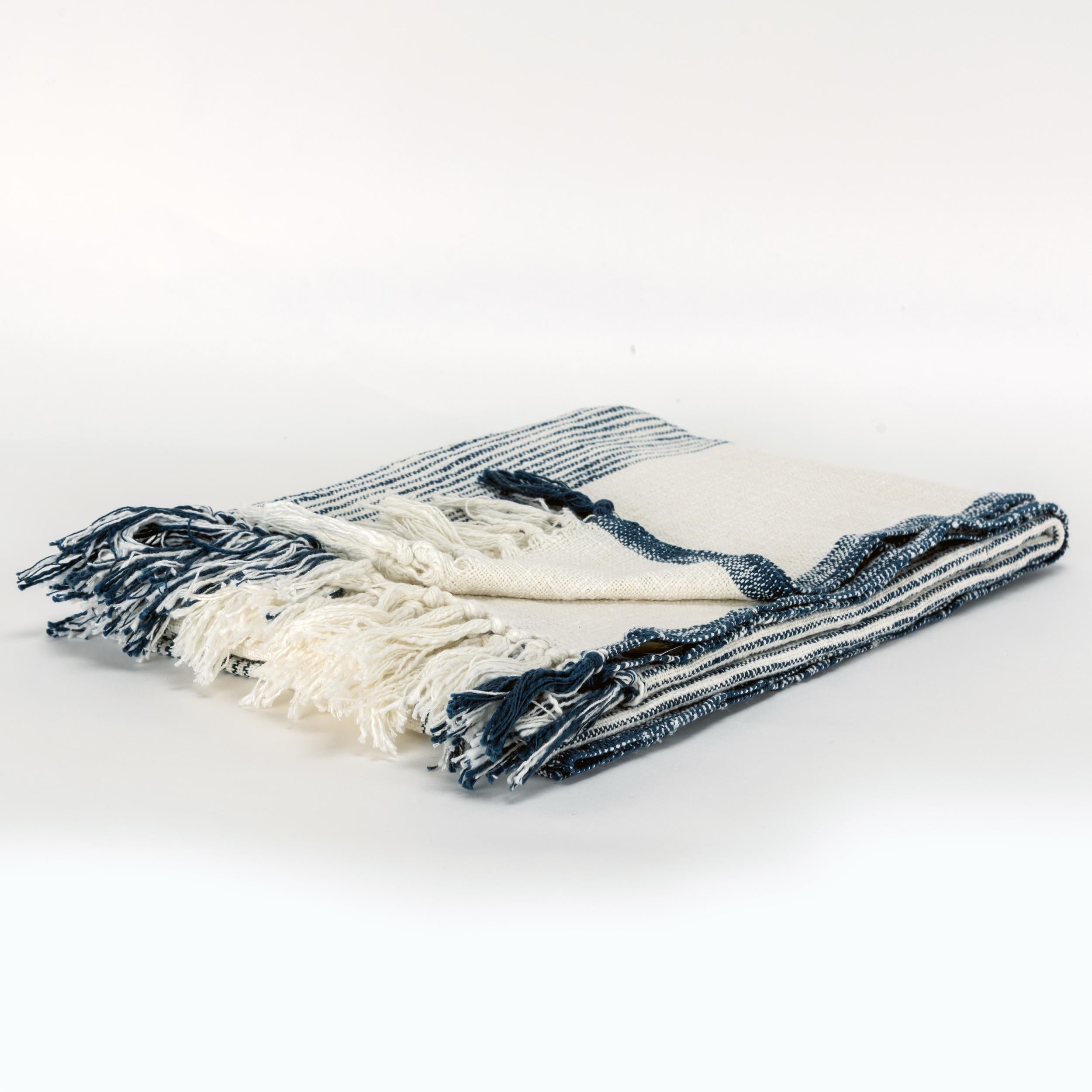 Stripe 100% Woven Textured Cotton Throw