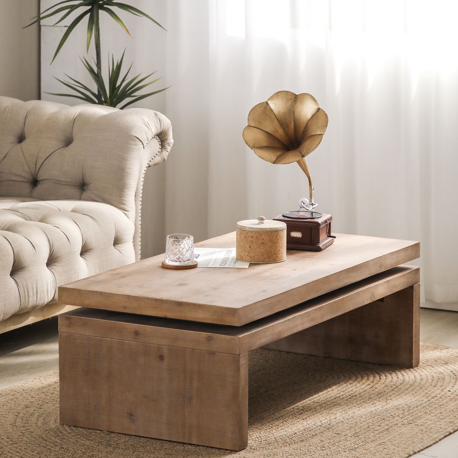 Modern Black Wood Coffee Table
