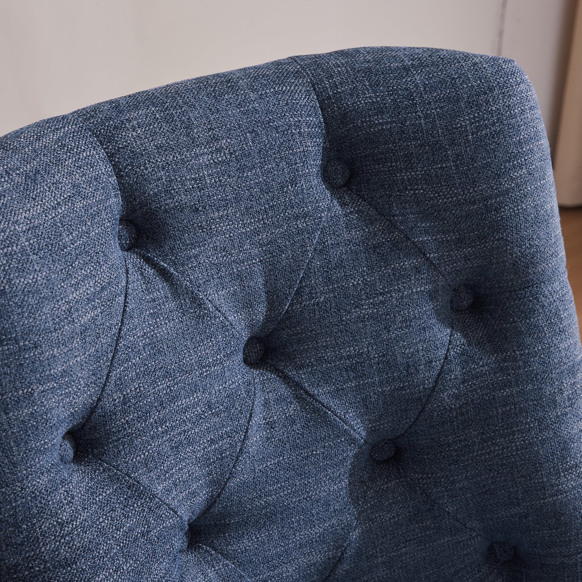 Chenille Upholstered Armless Swivel Desk Chair