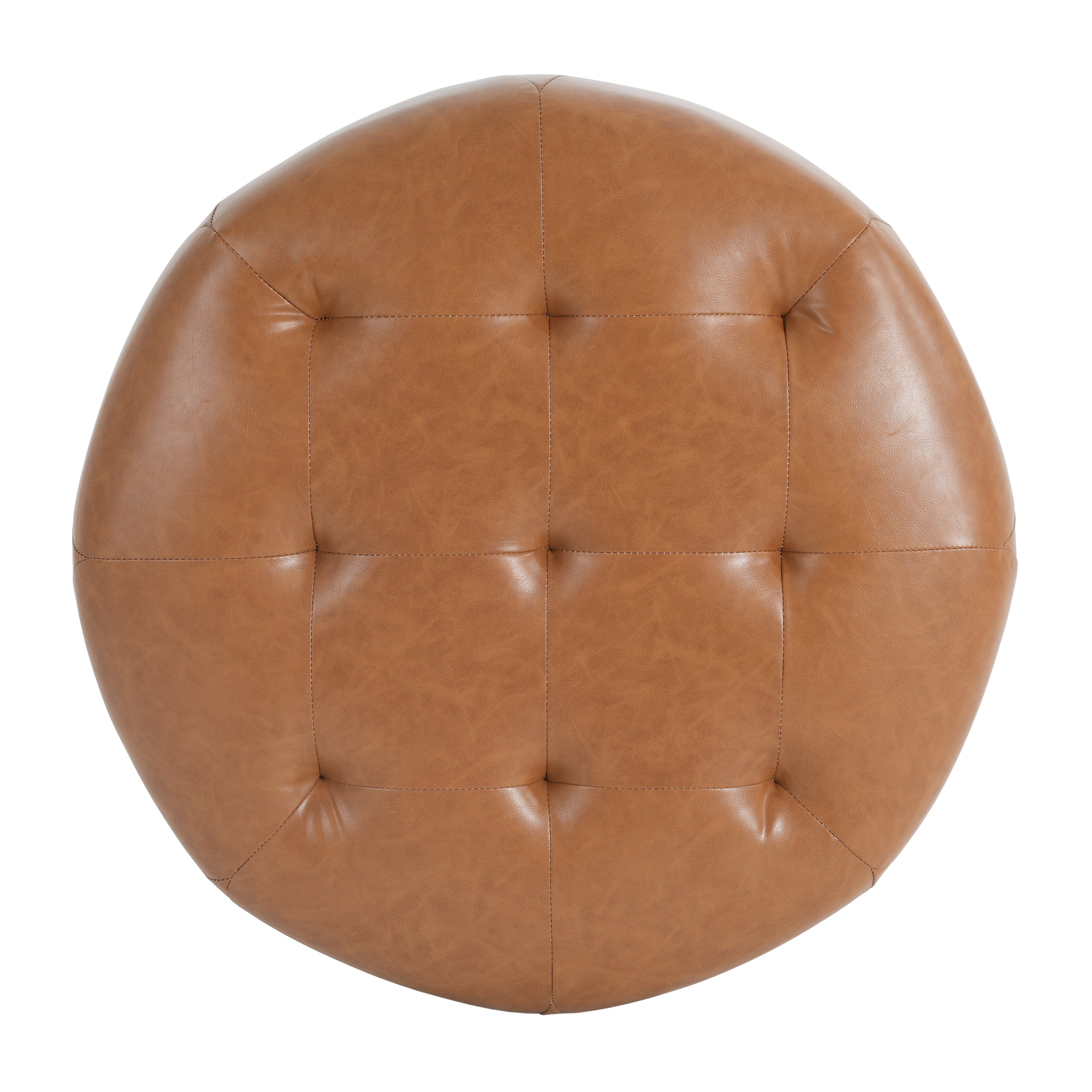 Upholstered Button Tufted Round Ottoman