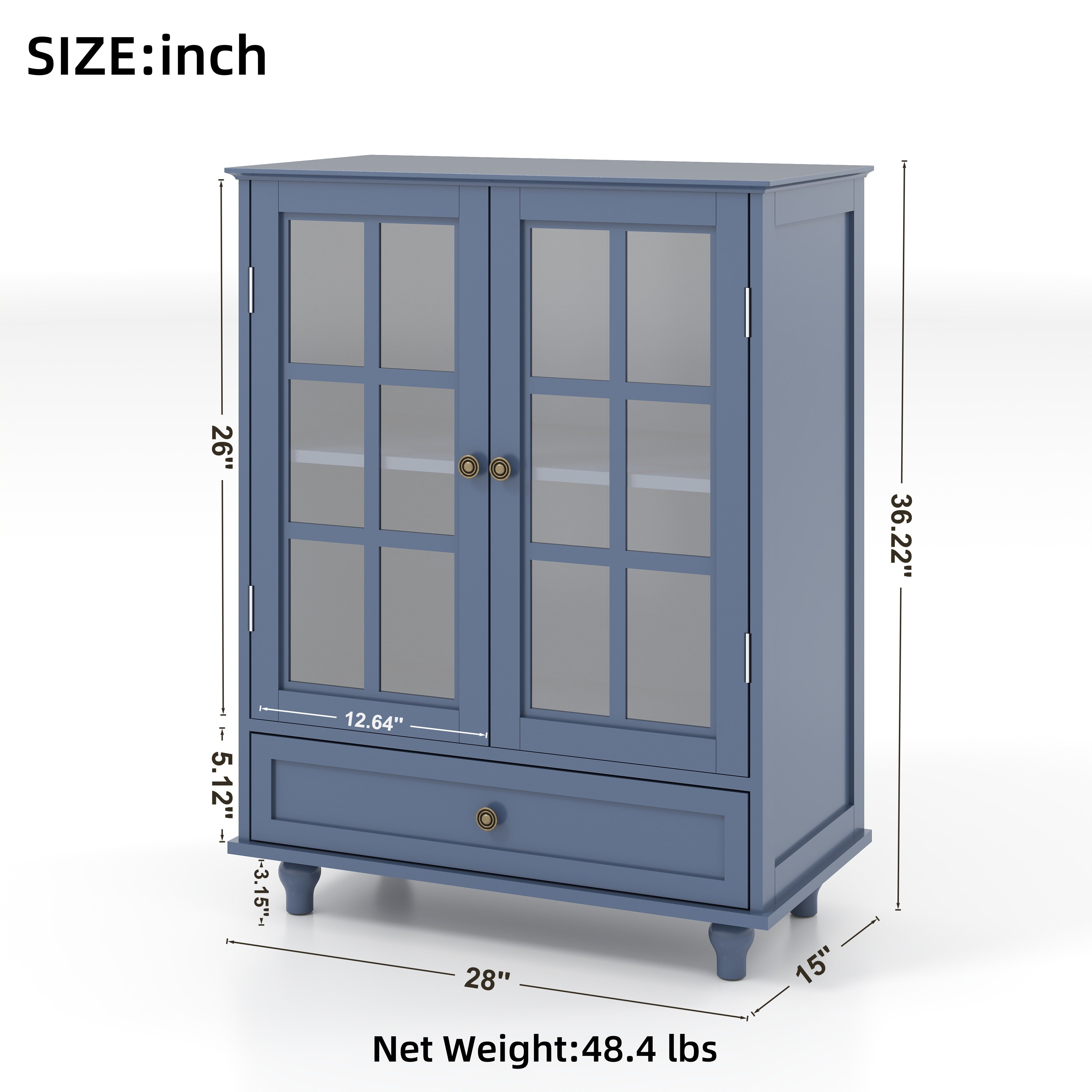 Double Glass Door Accent Cabinet