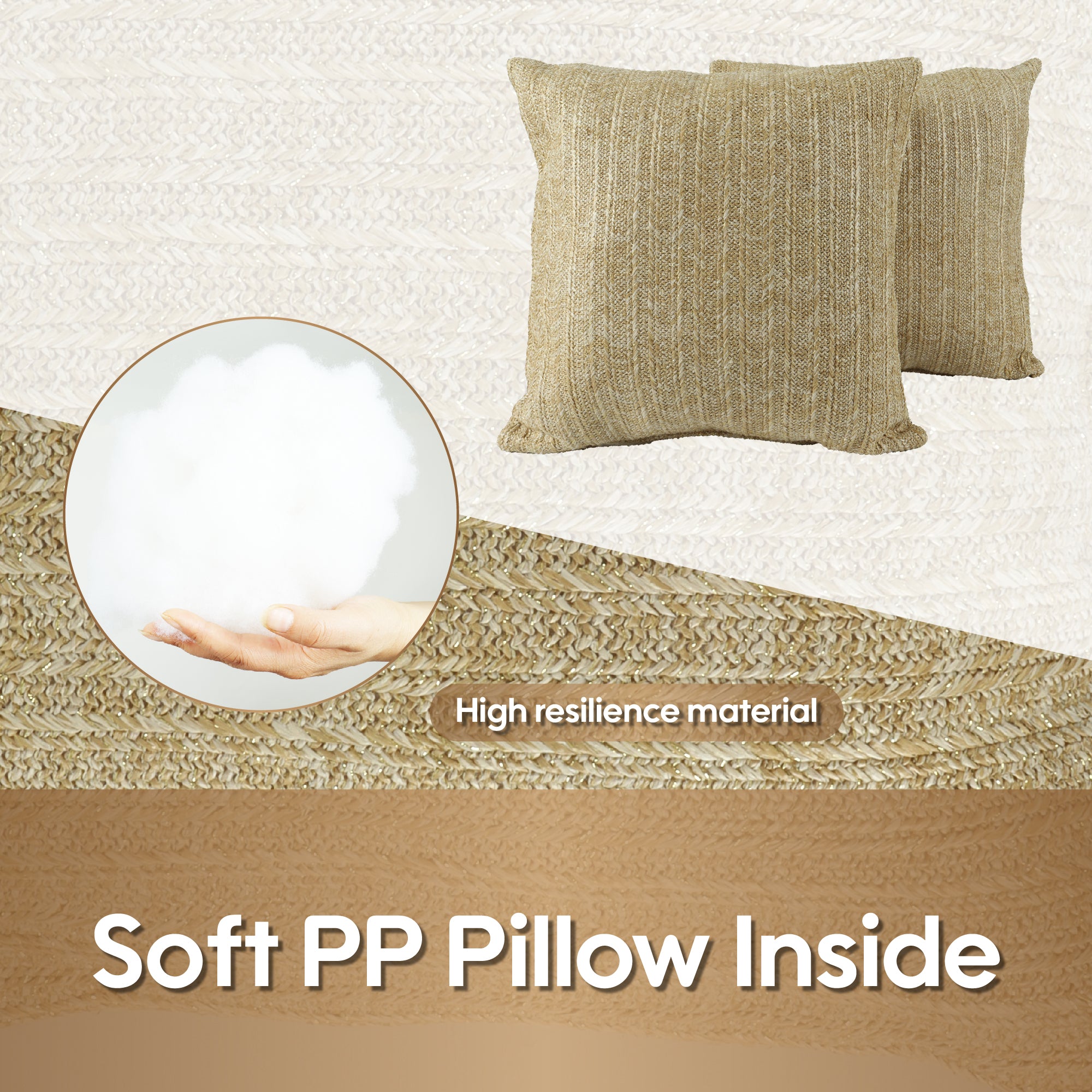 Natural Woven Outdoor Square Pillows, Set of 2