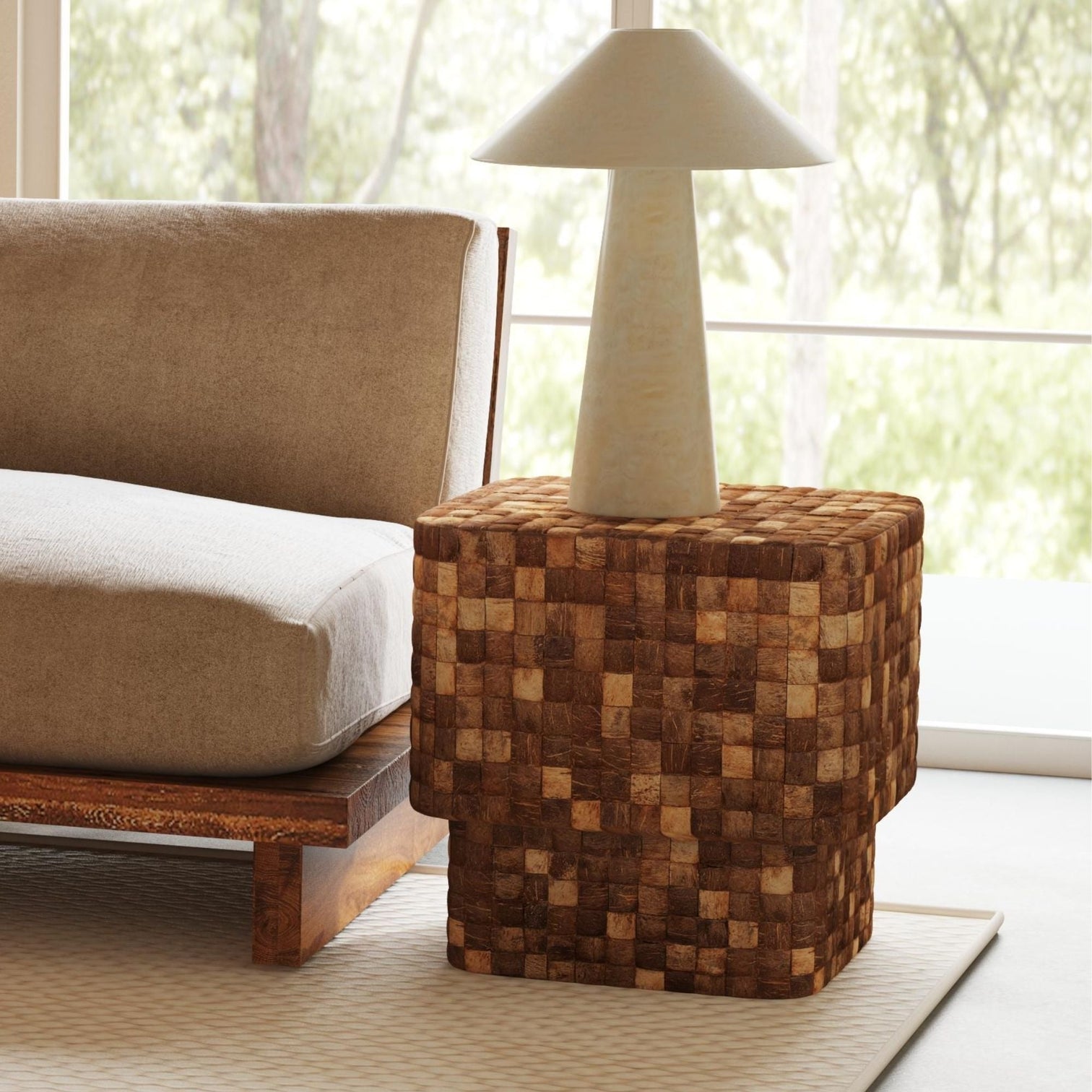 Samoa Square Coconut Shell Side Table – Pier 1